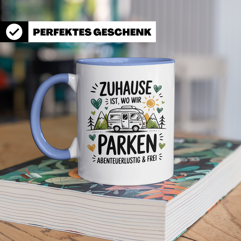 Camping Tasse Zuhause ist wo wir parken Camper Van Berge Abenteuerlustig Freiheit Sublimation