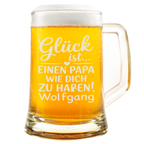 Bierkrug Papa Geschenk Vatertag Personalisiert Glück ist einen Papa wie dich zu haben Geschenkidee Männer