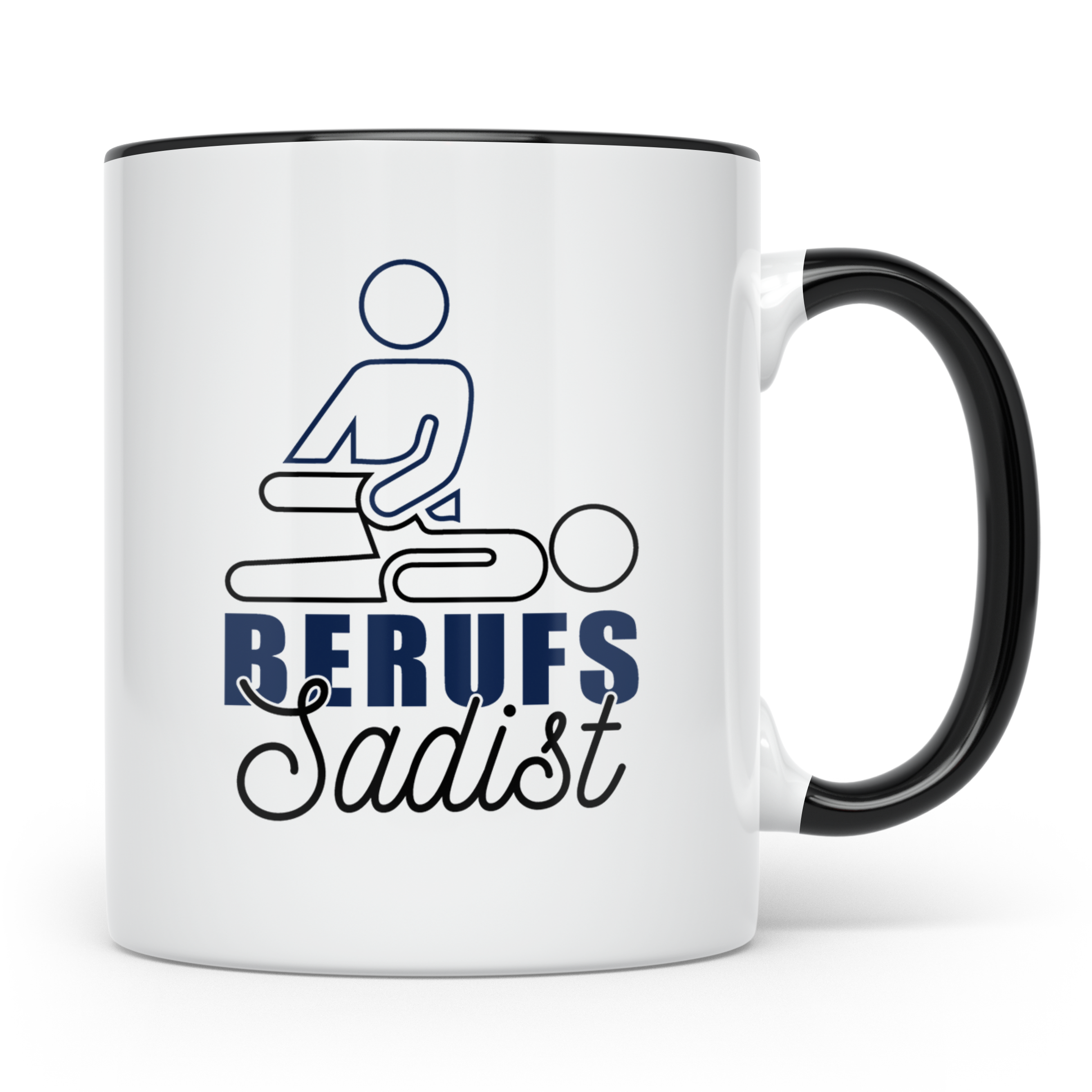 Berufssadist Tasse, Lustiges Physiotherapeut Geschenk, Masse – Schwarz [farbe:schwarz]