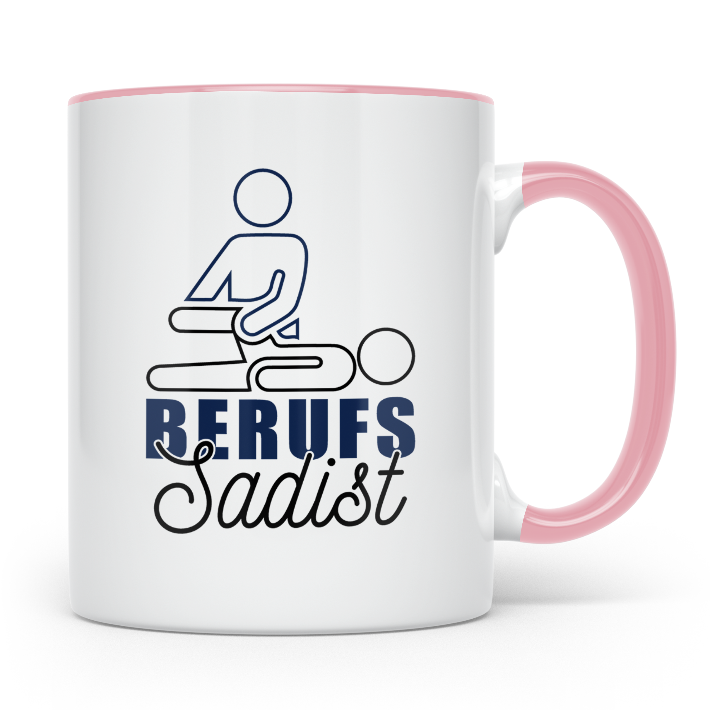 Berufssadist Tasse, Lustiges Physiotherapeut Geschenk, Masse – Rosa [farbe:rosa]