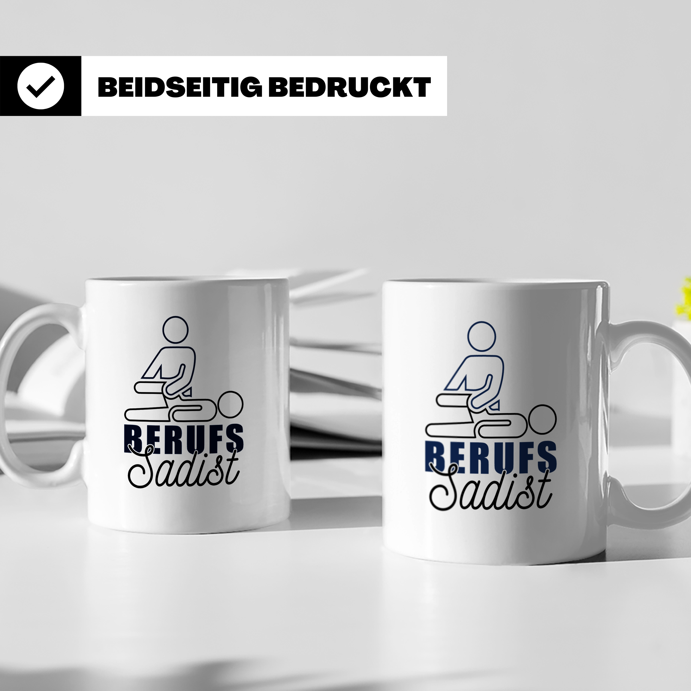 Berufssadist Tasse, Lustiges Physiotherapeut Geschenk, Masse – Weiß [farbe:weiß]