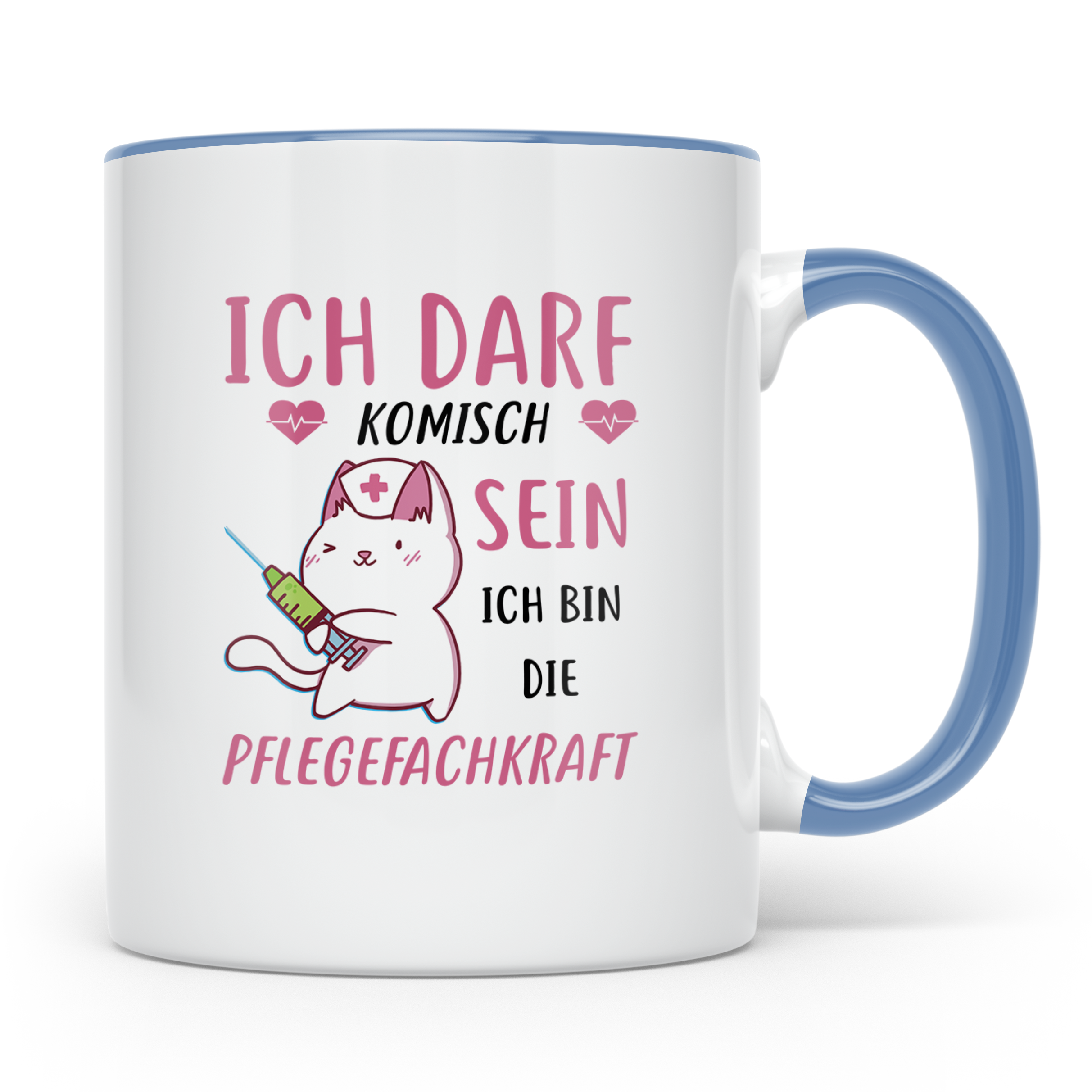 Pflegefachkraft Tasse mit Spruch Ich darf sein Pflegefachkra – Blau [farbe:blau]