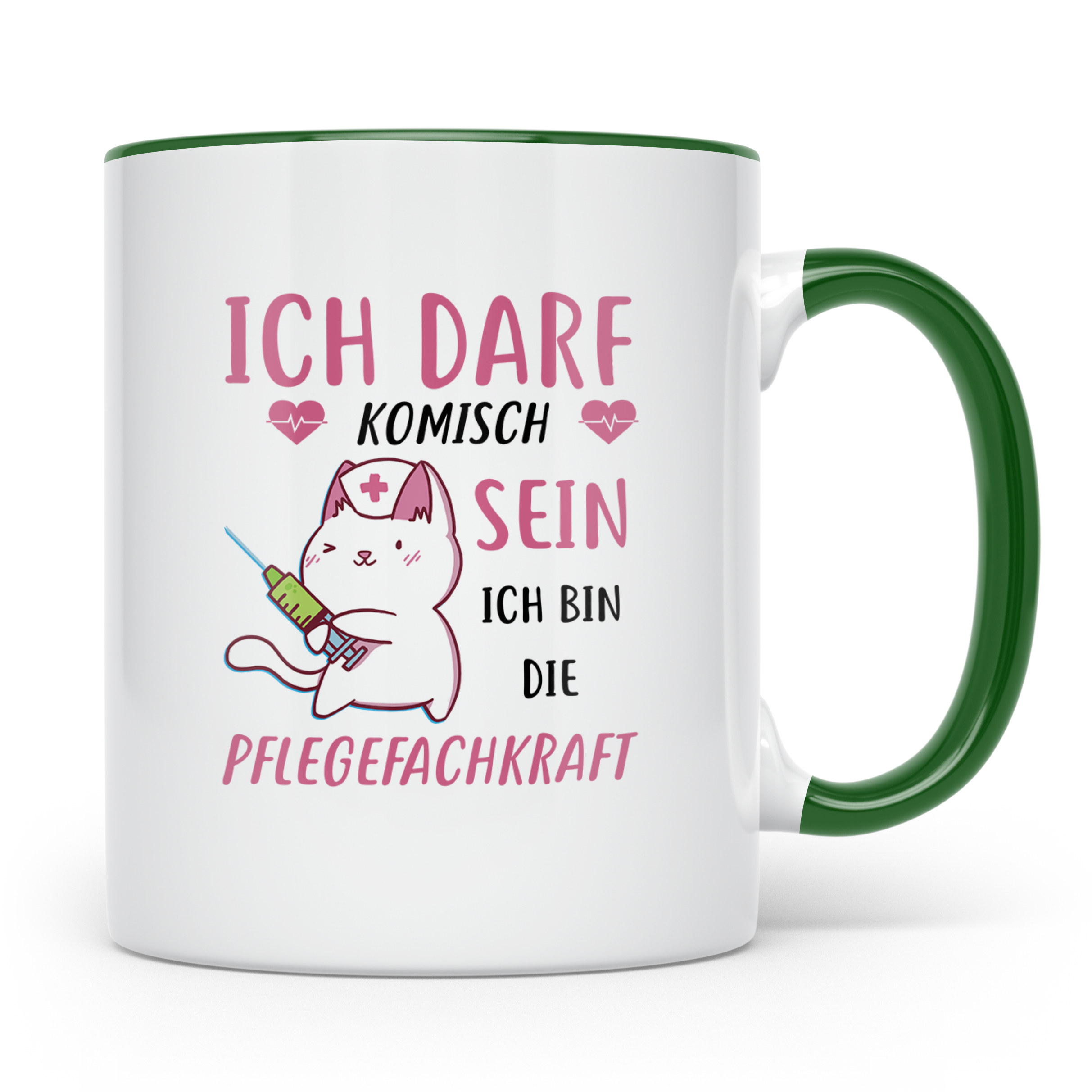 Pflegefachkraft Tasse mit Spruch Ich darf sein Pflegefachkra – Grün [farbe:grün]