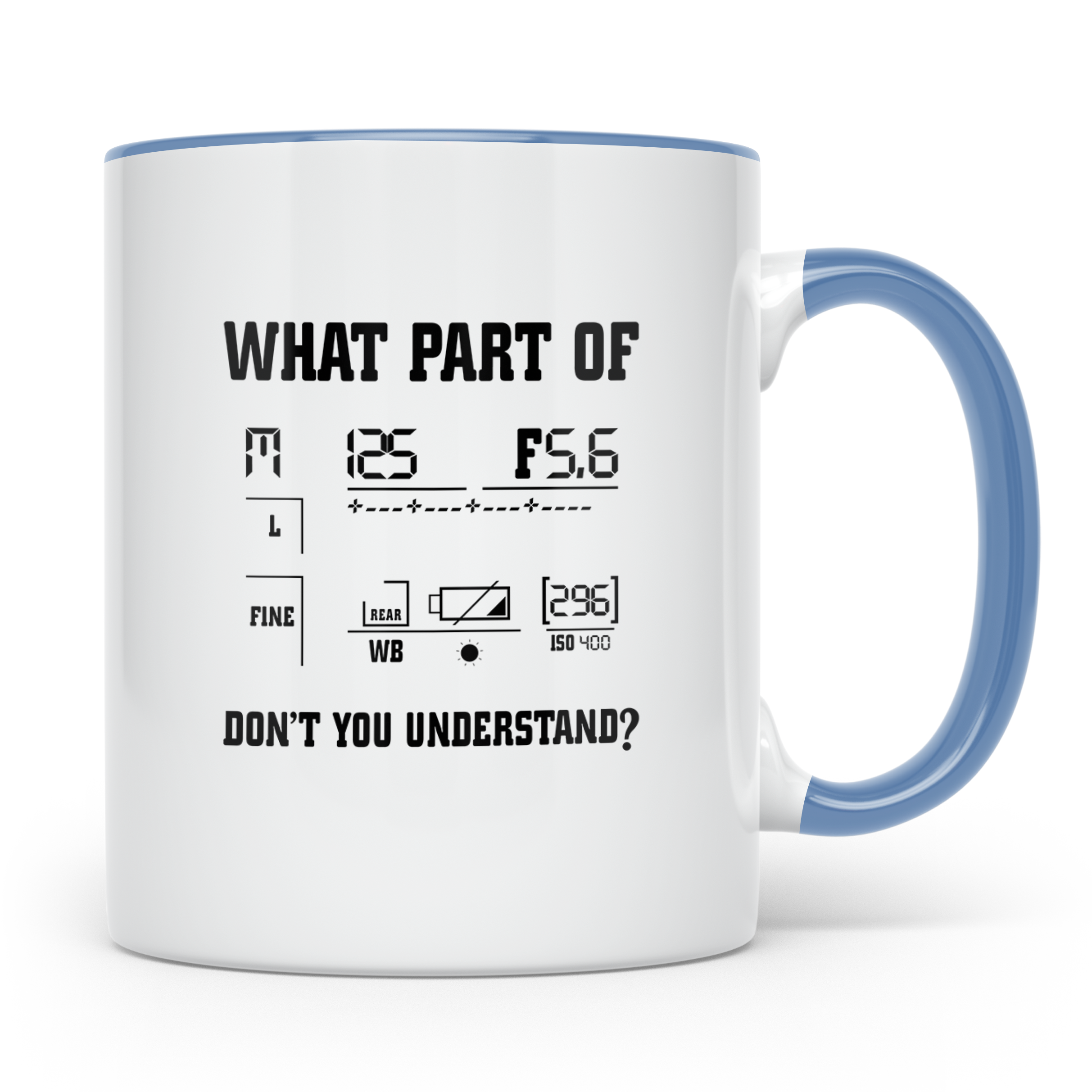 Fotograf Tasse Lustig, What Part Of Don't You Understand, Fo – Blau [farbe:blau]