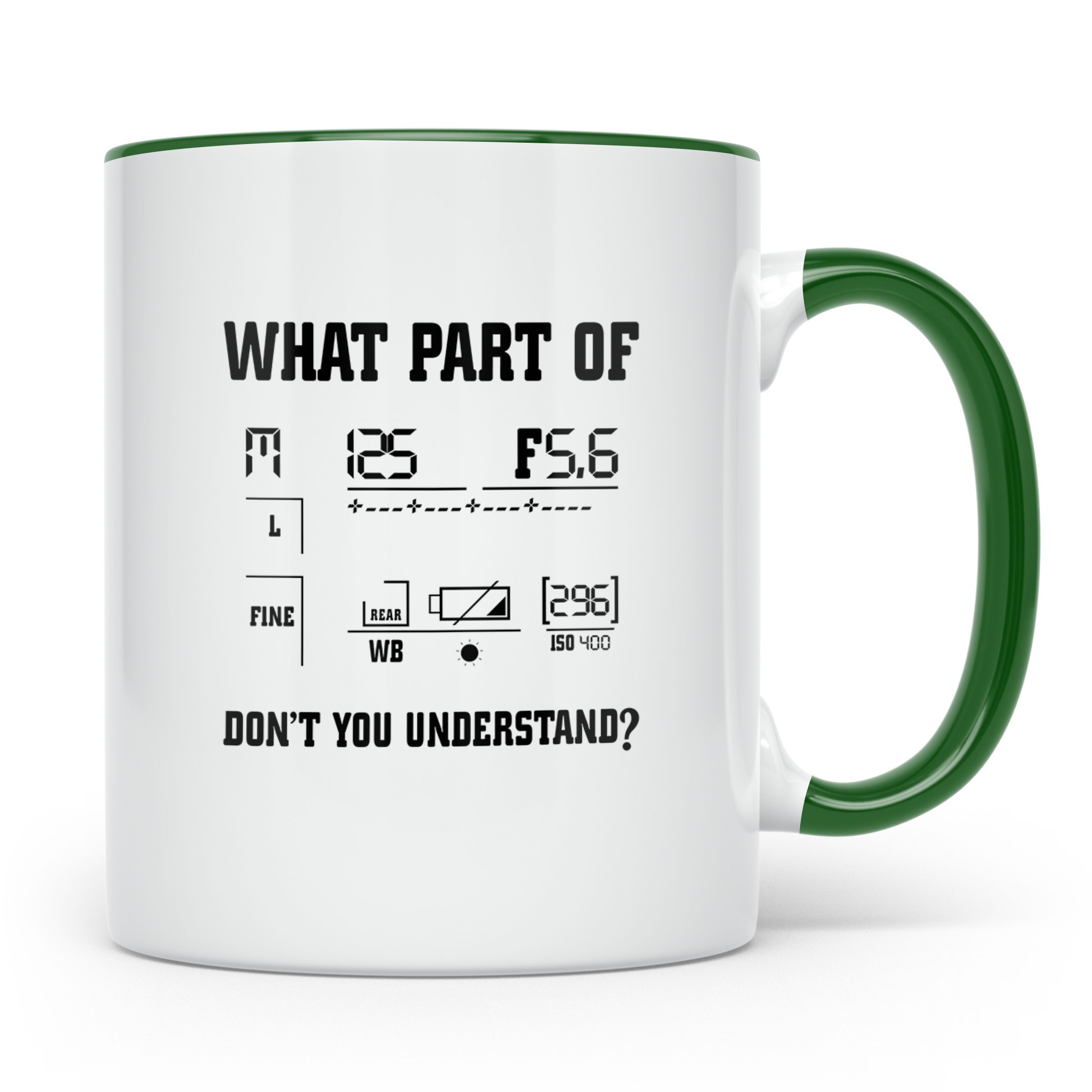 Fotograf Tasse Lustig, What Part Of Don't You Understand, Fo – Grün [farbe:grün]