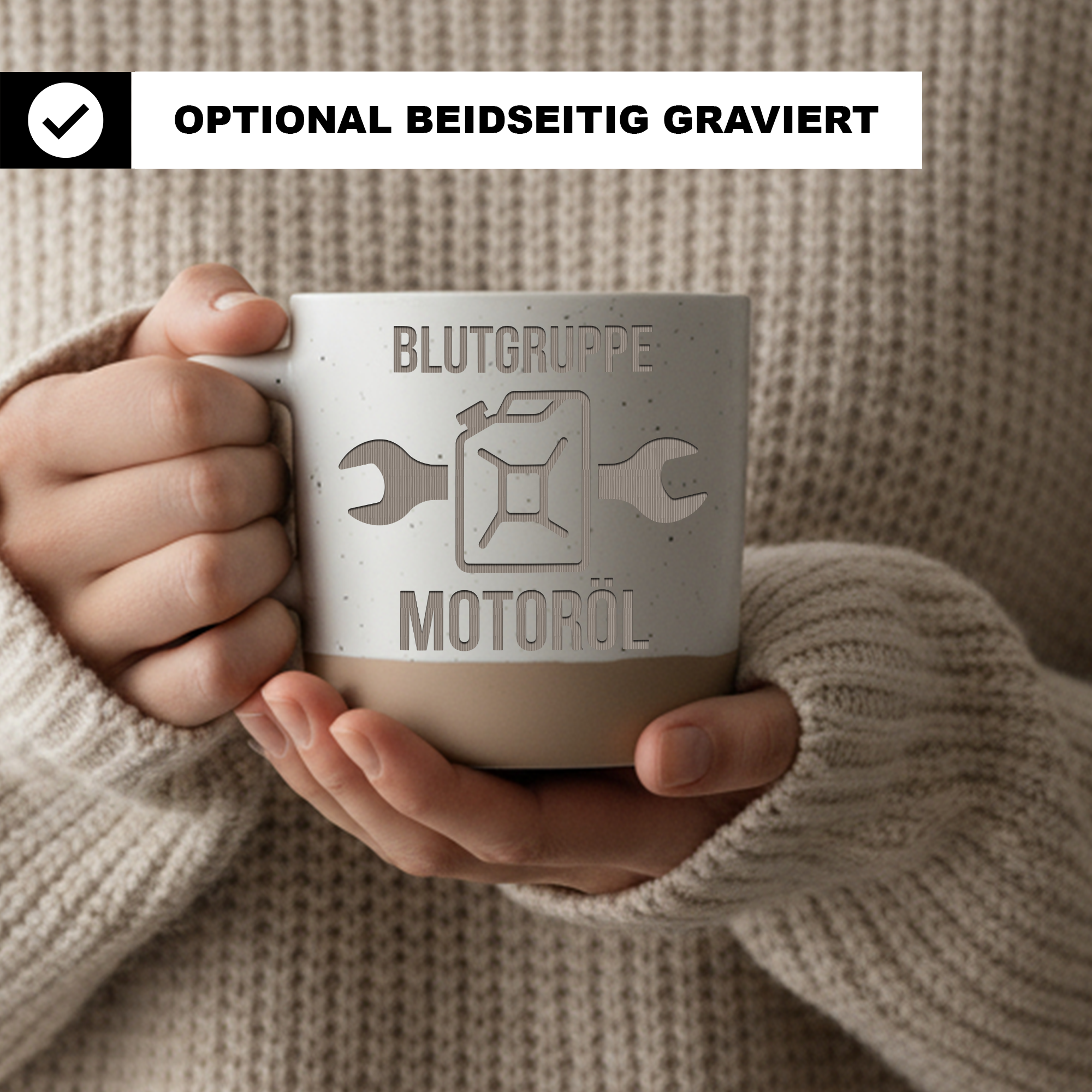 Tasse Blutgruppe Motoröl, Kaffeetasse KFZ Mechaniker Geschenk, Keramik – Bild 2