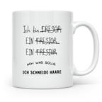 Friseur Tasse Lustig, Ich schneide Haare Becher, Friseurin G – Weiß [farbe:weiß]