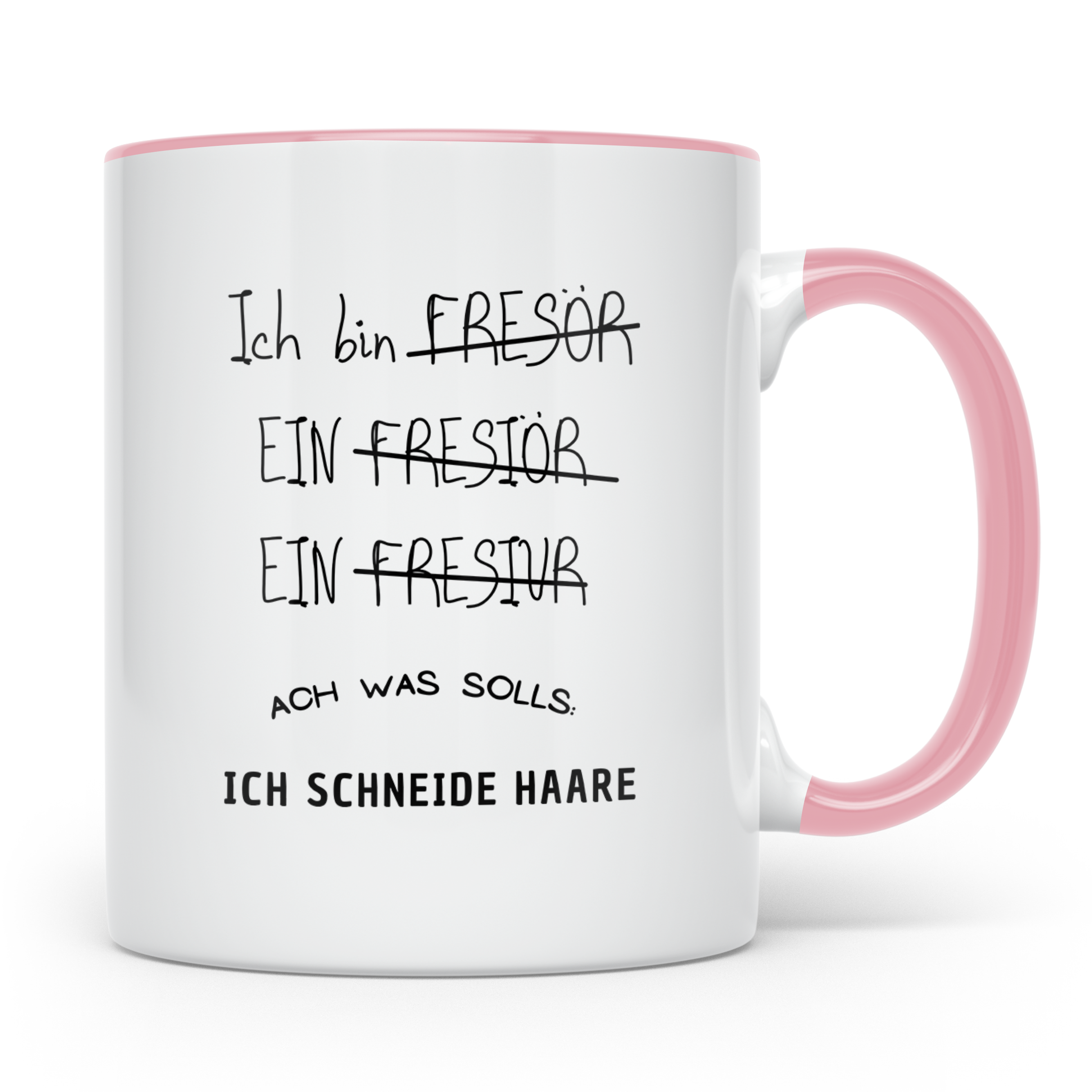 Friseur Tasse Lustig, Ich schneide Haare Becher, Friseurin G – Rosa [farbe:rosa]