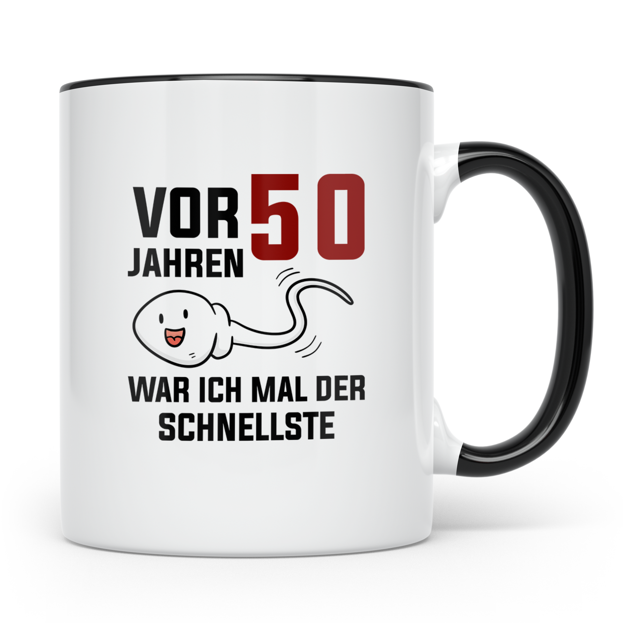 50. Geburtstag Tasse für Männer, Lustiges Motiv, Witziges Ge – Schwarz [farbe:schwarz]
