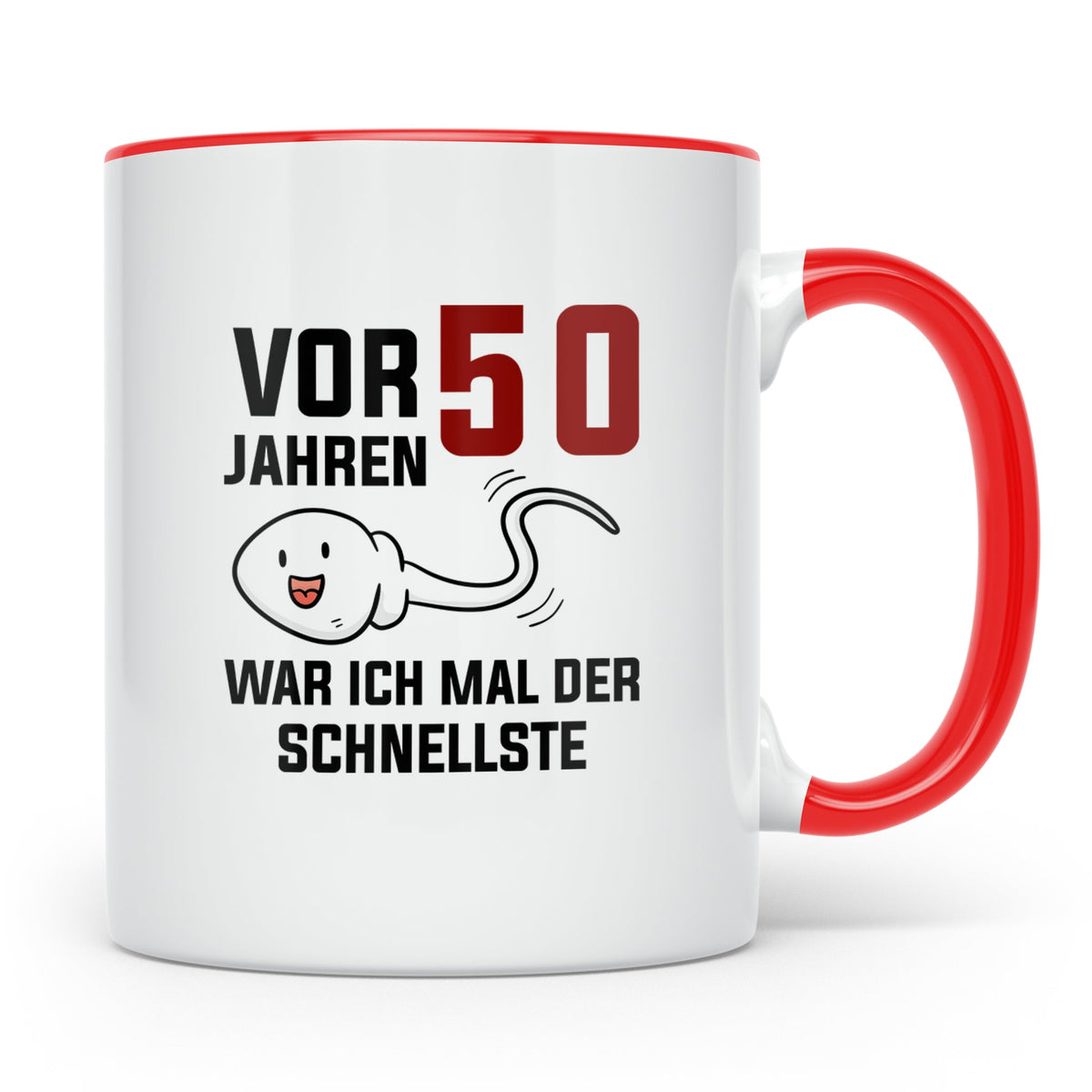 50. Geburtstag Tasse für Männer, Lustiges Motiv, Witziges Ge – Rot [farbe:rot]