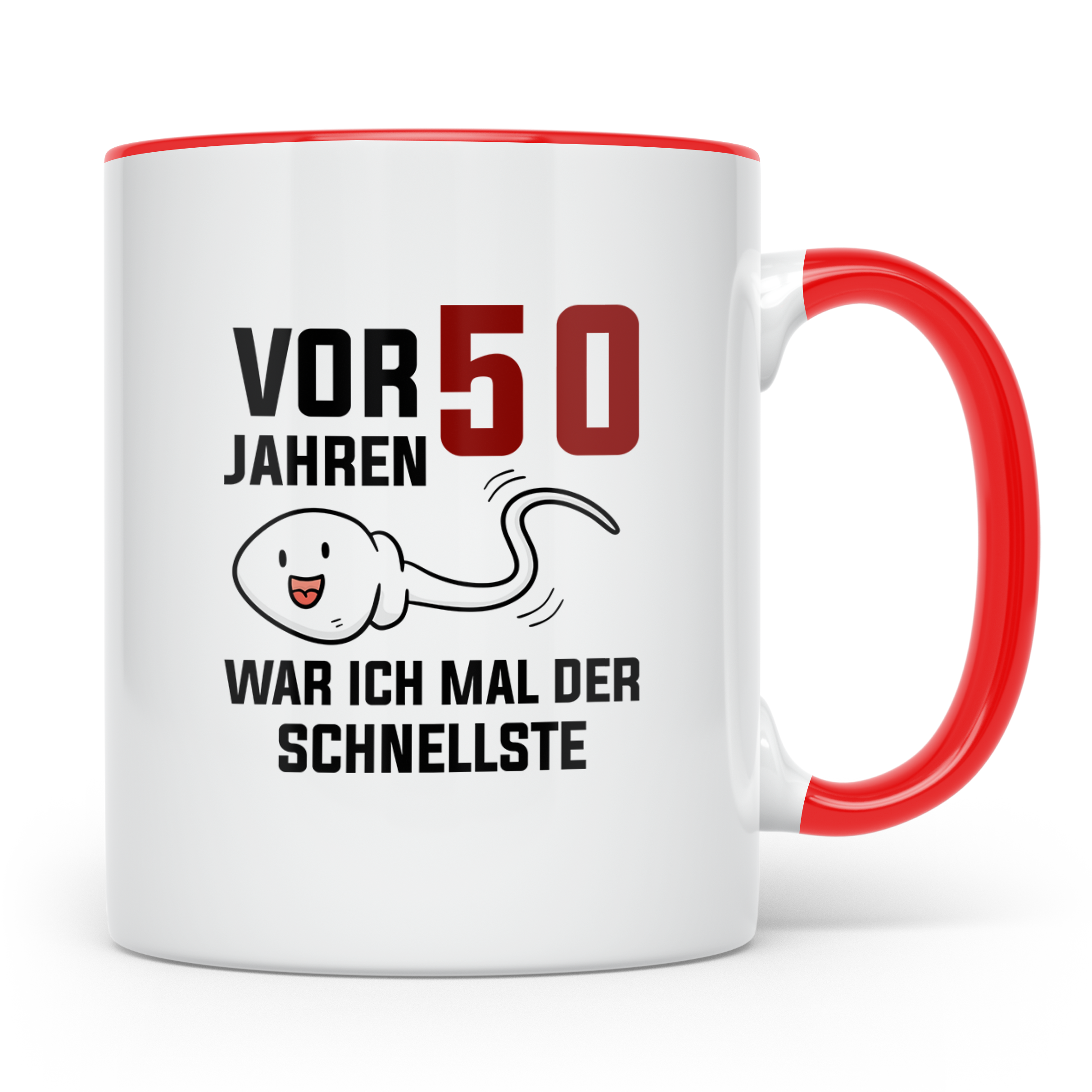 50. Geburtstag Tasse für Männer, Lustiges Motiv, Witziges Ge – Rot [farbe:rot]