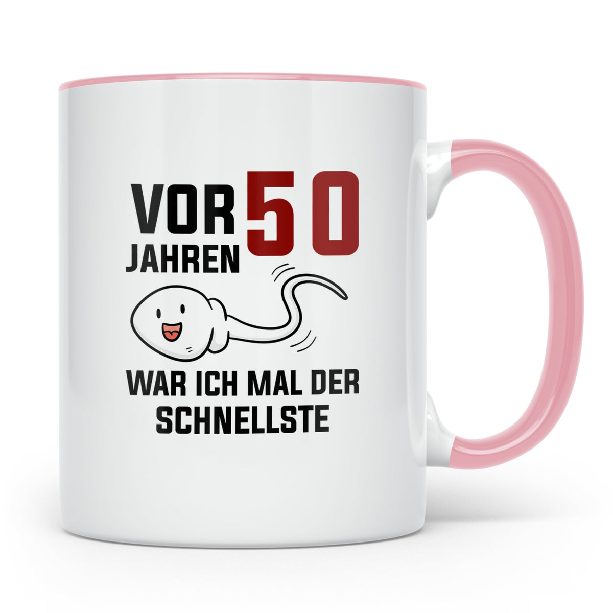 50. Geburtstag Tasse für Männer, Lustiges Motiv, Witziges Ge – Rosa [farbe:rosa]