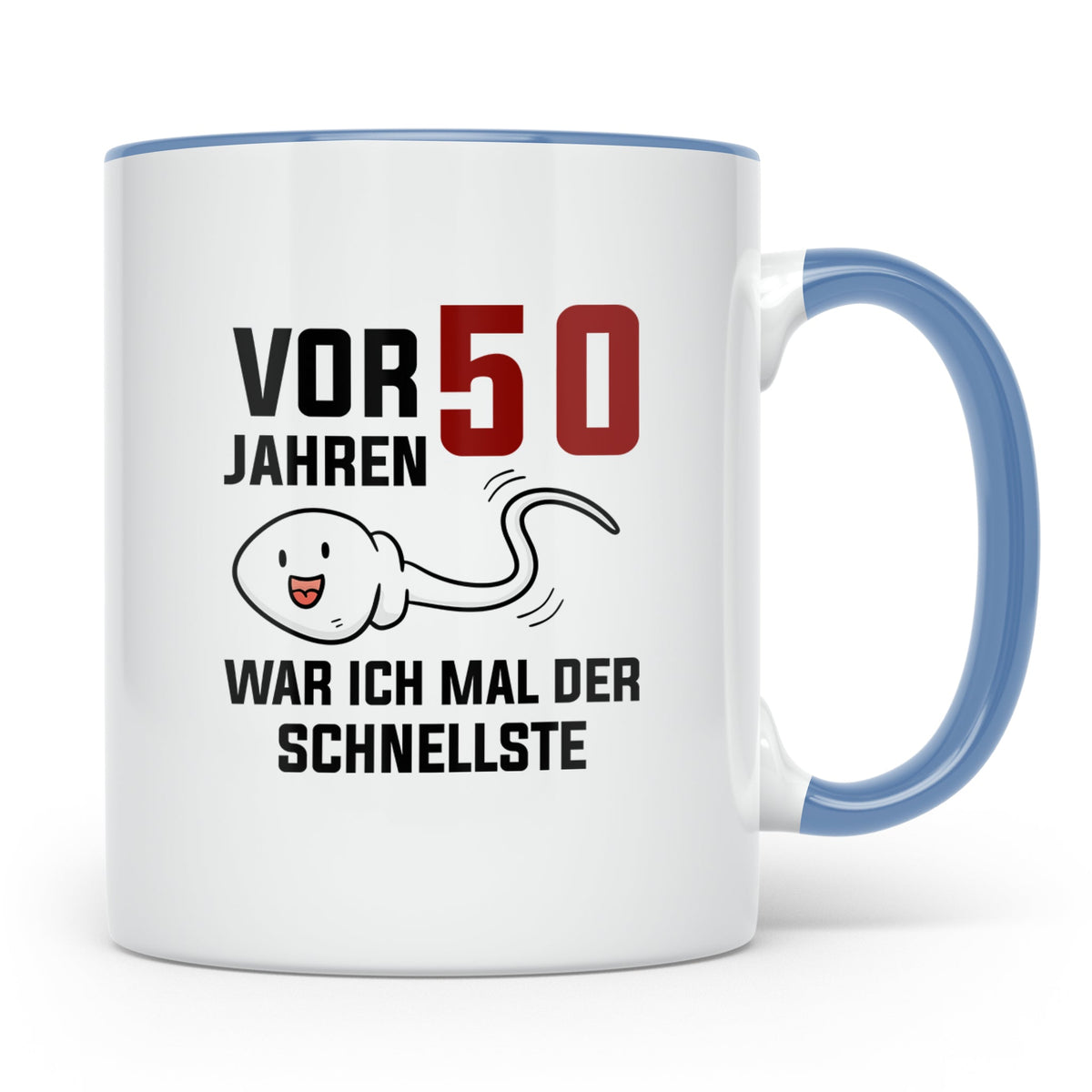 50. Geburtstag Tasse für Männer, Lustiges Motiv, Witziges Ge – Blau [farbe:blau]