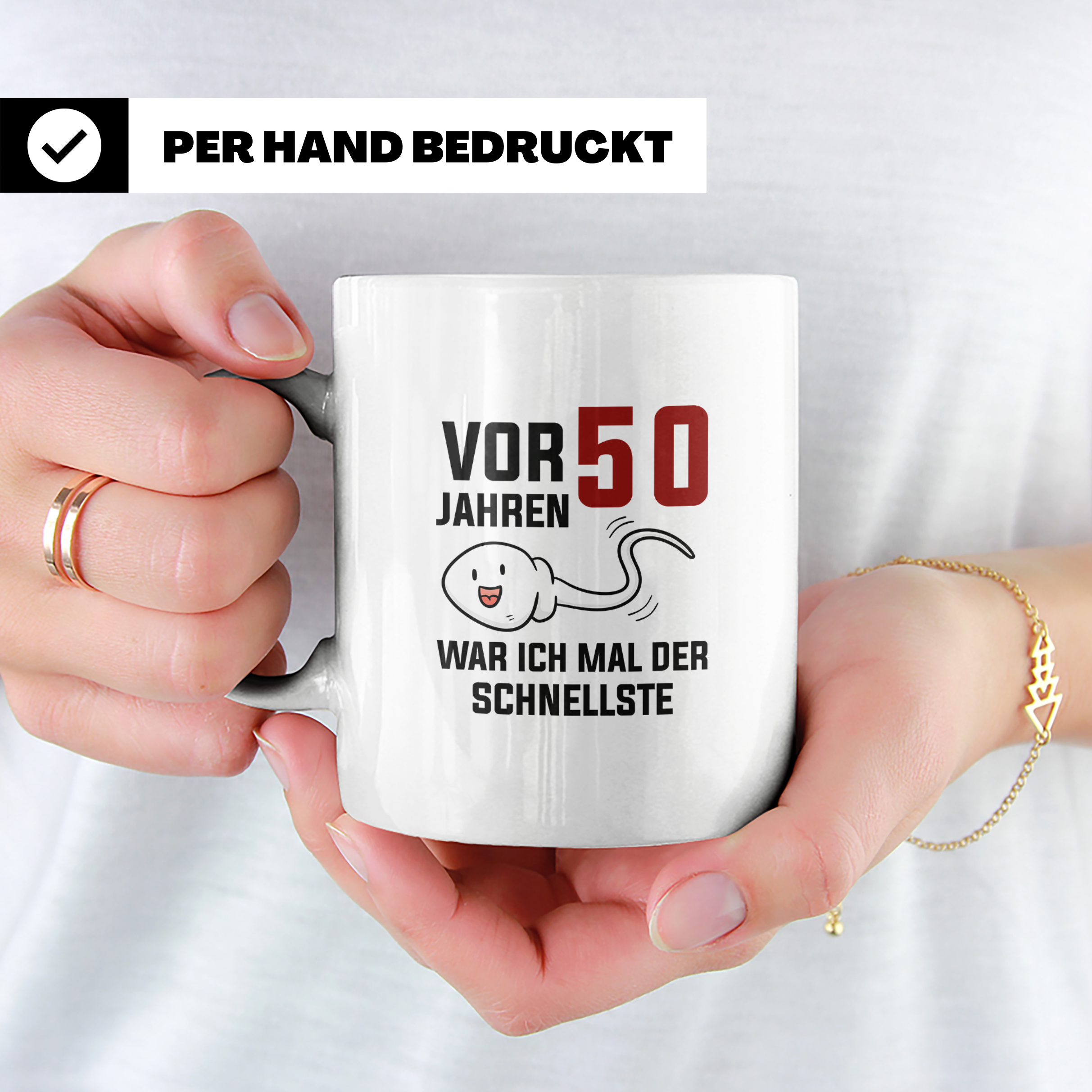 50. Geburtstag Tasse für Männer, Lustiges Motiv, Witziges Ge – Weiß [farbe:weiß]