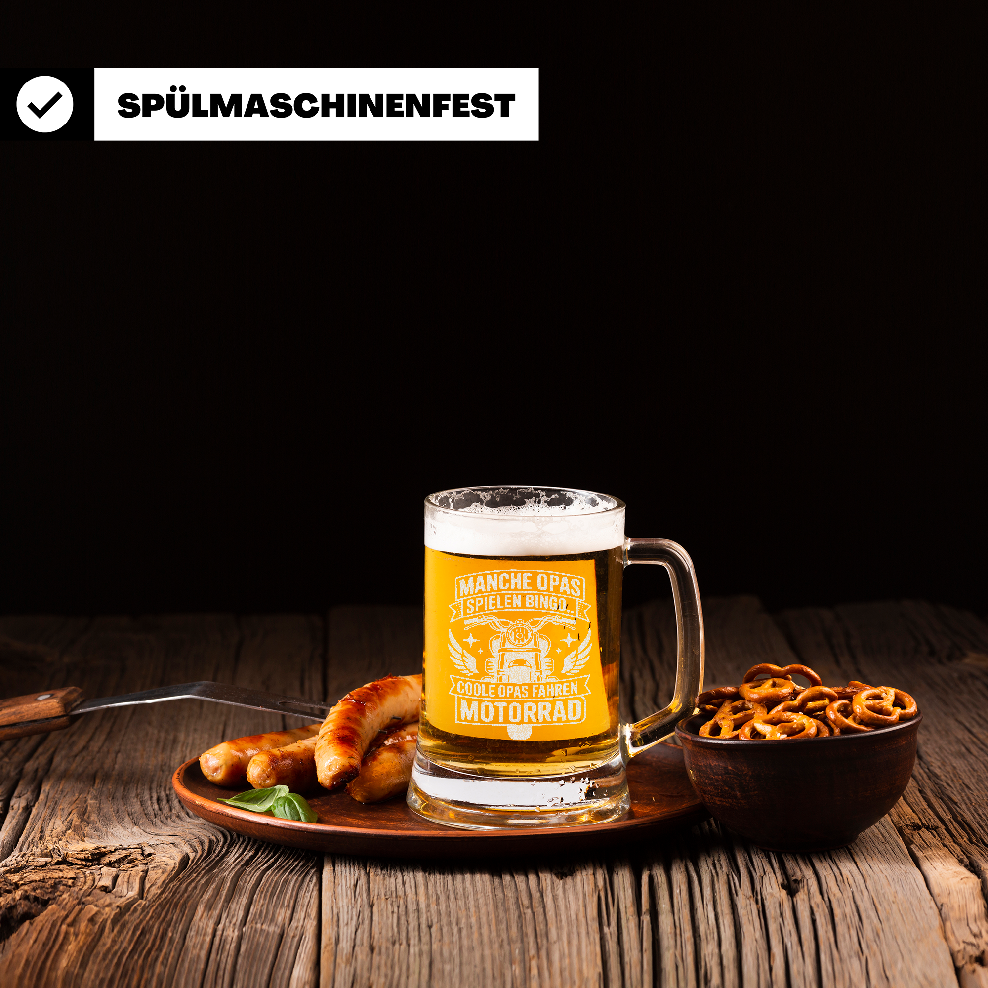 Bierkrug Motorrad Opa Lustig Geschenk für Männer Biker Coole Opas Fahren Motorrad Vatertag Geburtstag
