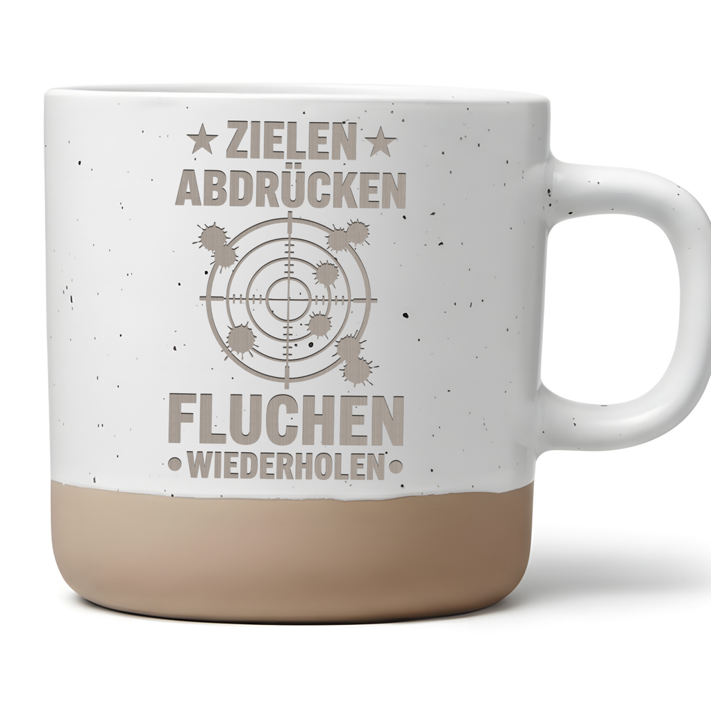 Tasse Zielen Abdrücken Fluchen, Kaffeetasse Schützenverein Geschenk, K – Bild 1