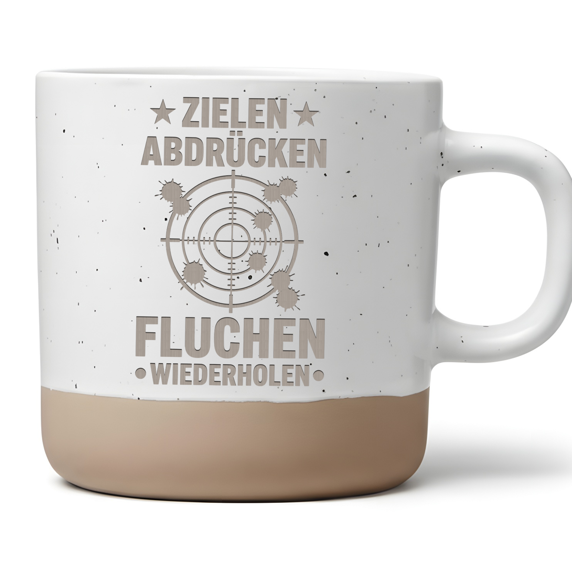 Tasse Zielen Abdrücken Fluchen, Kaffeetasse Schützenverein Geschenk, K – Bild 1