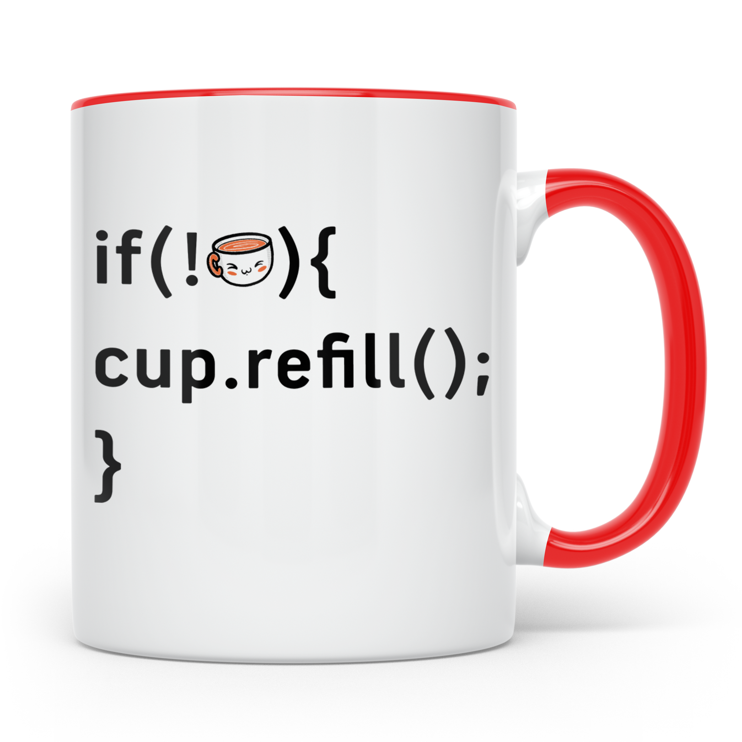 Programmierer Tasse Lustig, IT Entwickler Geschenk, Kaffeeta – Rot [farbe:rot]