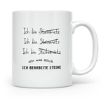 Steinmetz Tasse Lustig, Ich bearbeite Steine Becher, Geschen – Weiß [farbe:weiß]