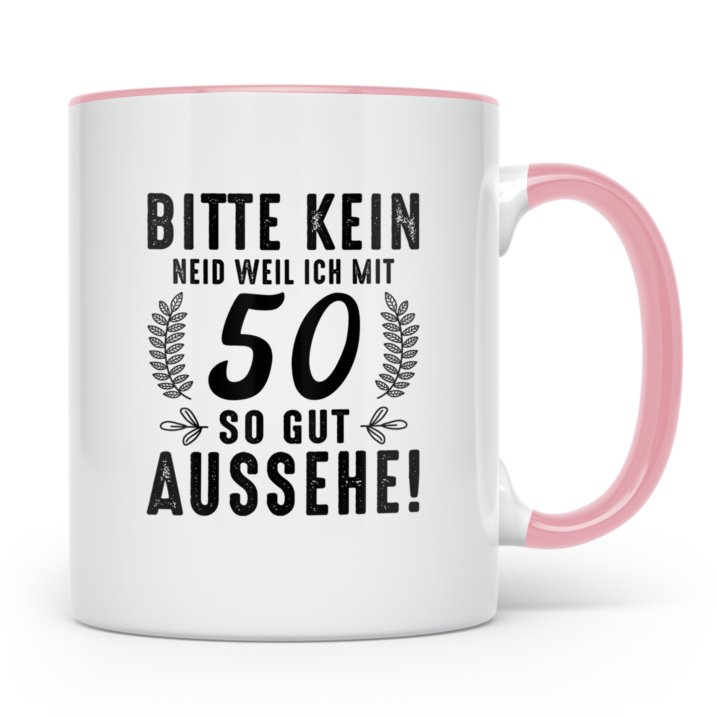 Tasse 50. Geburtstag Lustig, Geschenk 50 Jahre, Kaffeetasse  – Rosa [farbe:rosa]