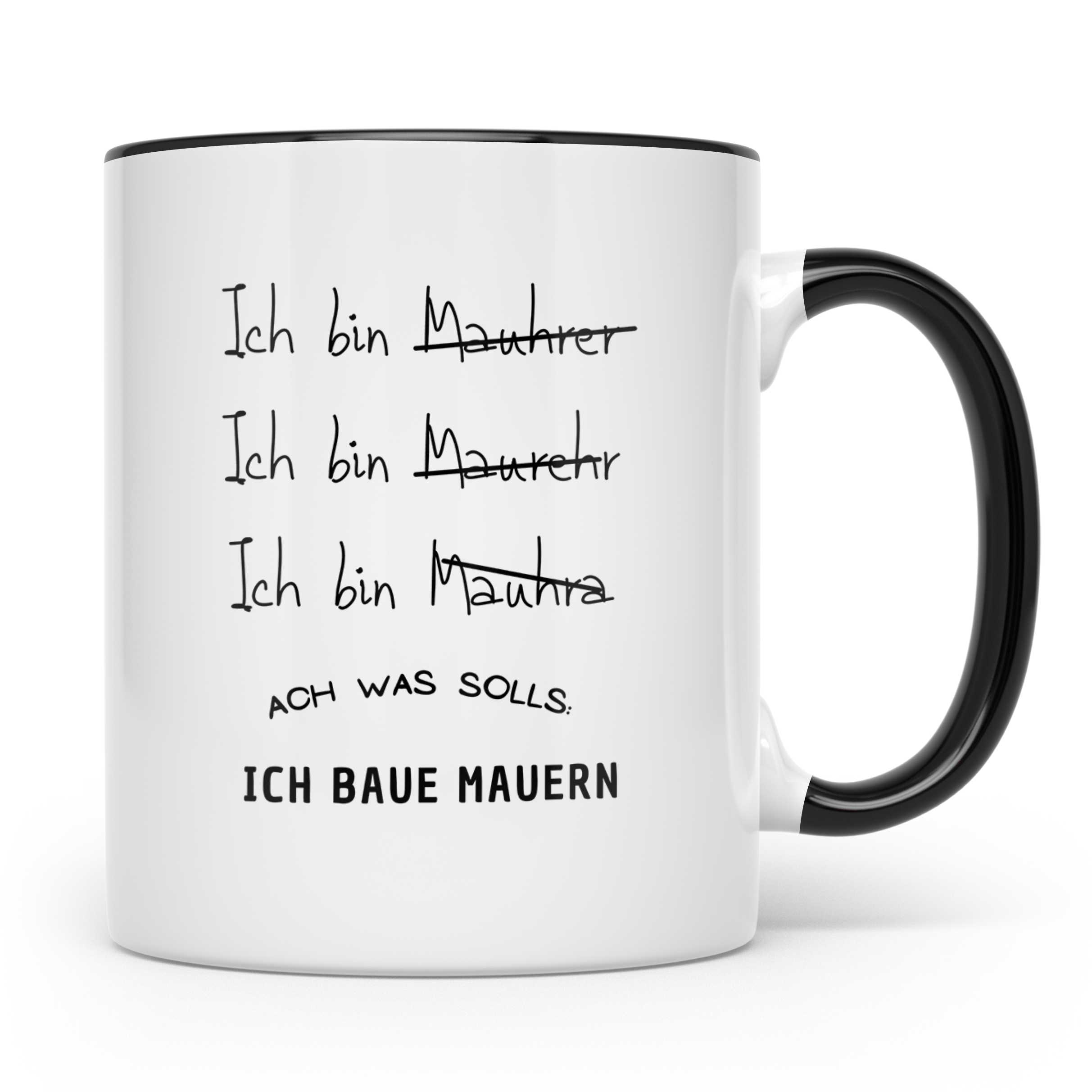 Maurer Tasse Lustig, Ich baue Mauern Becher, Handwerker Gesc – Schwarz [farbe:schwarz]
