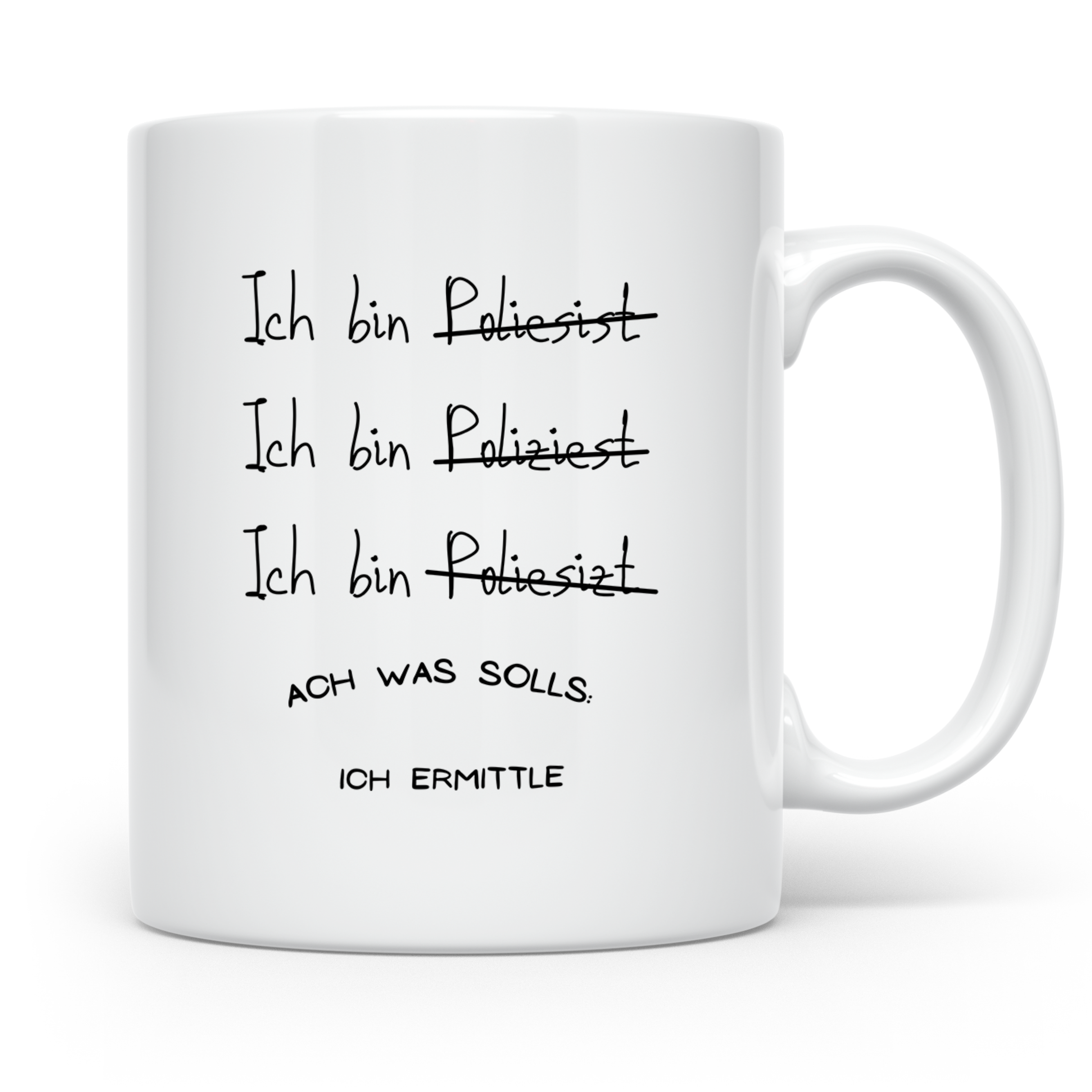 Polizist Tasse Lustig, Ich ermittle Becher, Polizei Geschenk – Weiß [farbe:weiß]
