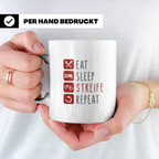 Polizisten Tasse Eat Sleep Streife Repeat, Geschenk für Poli – Weiß [farbe:weiß]