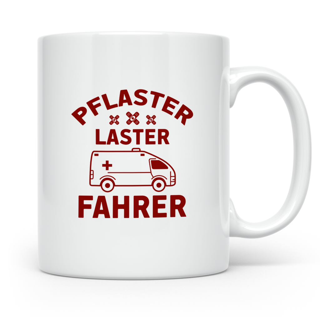 Pflaster Laster Fahrer Tasse für Rettungssanitäter & Notfall – Weiß [farbe:weiß]