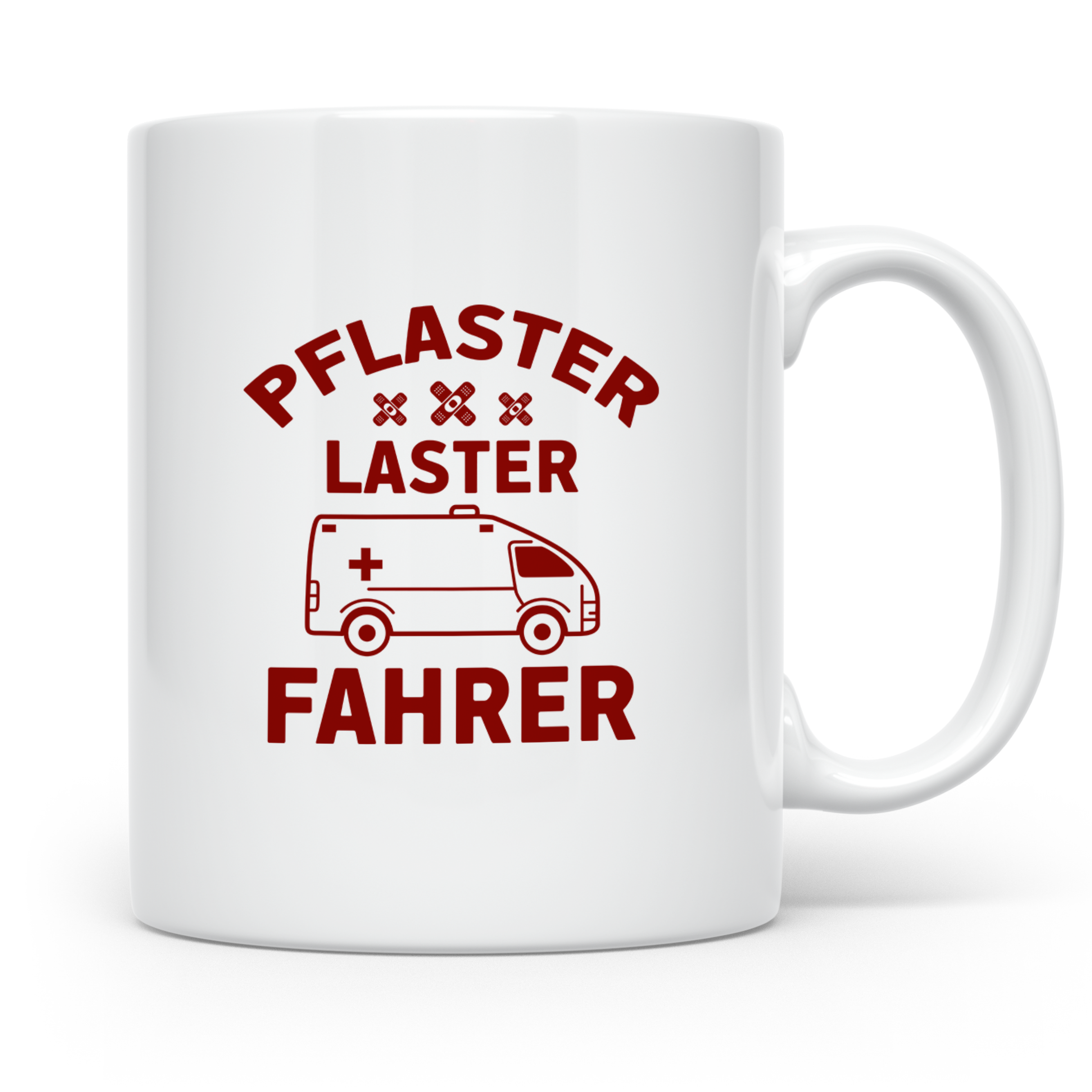 Pflaster Laster Fahrer Tasse für Rettungssanitäter & Notfall – Weiß [farbe:weiß]