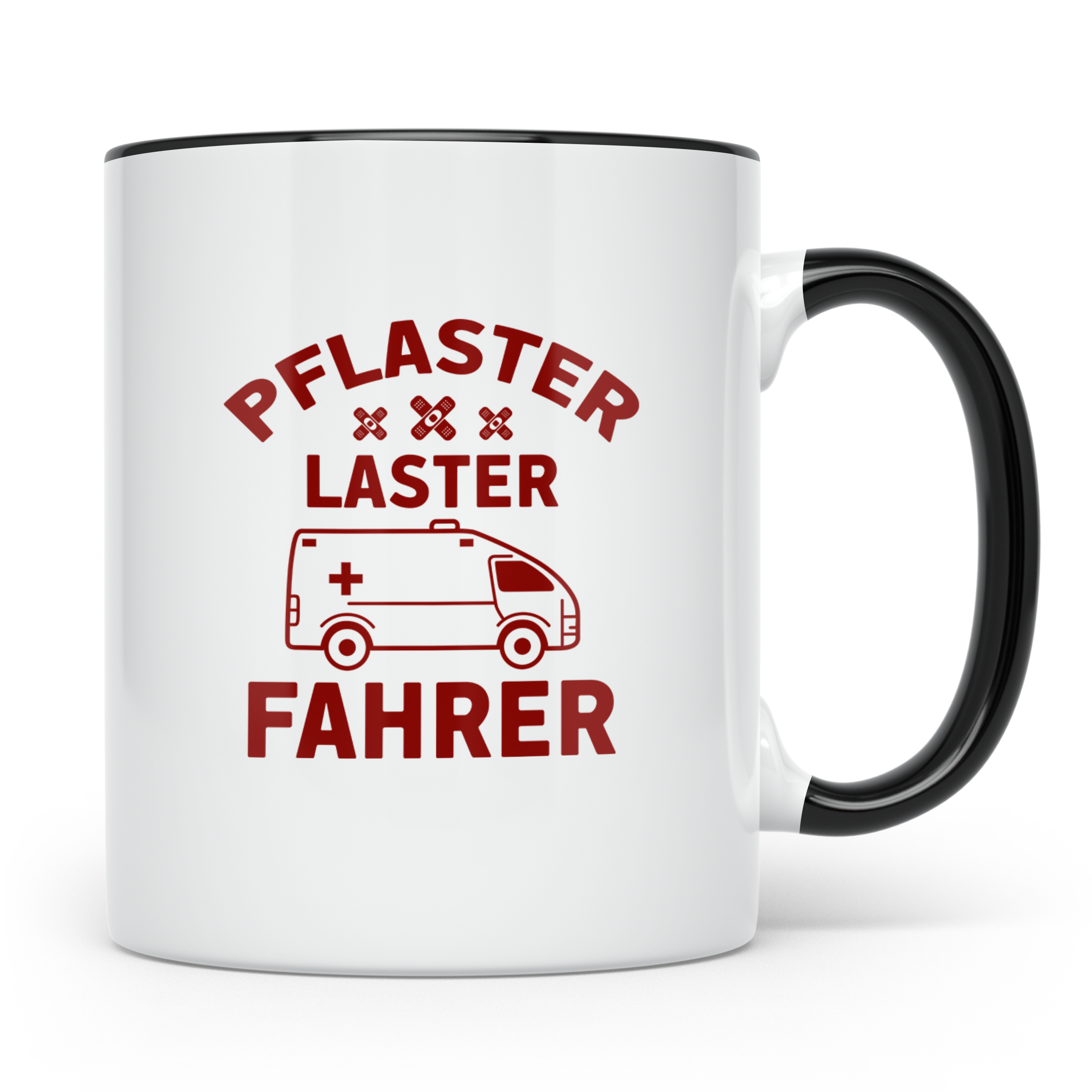 Pflaster Laster Fahrer Tasse für Rettungssanitäter & Notfall – Schwarz [farbe:schwarz]