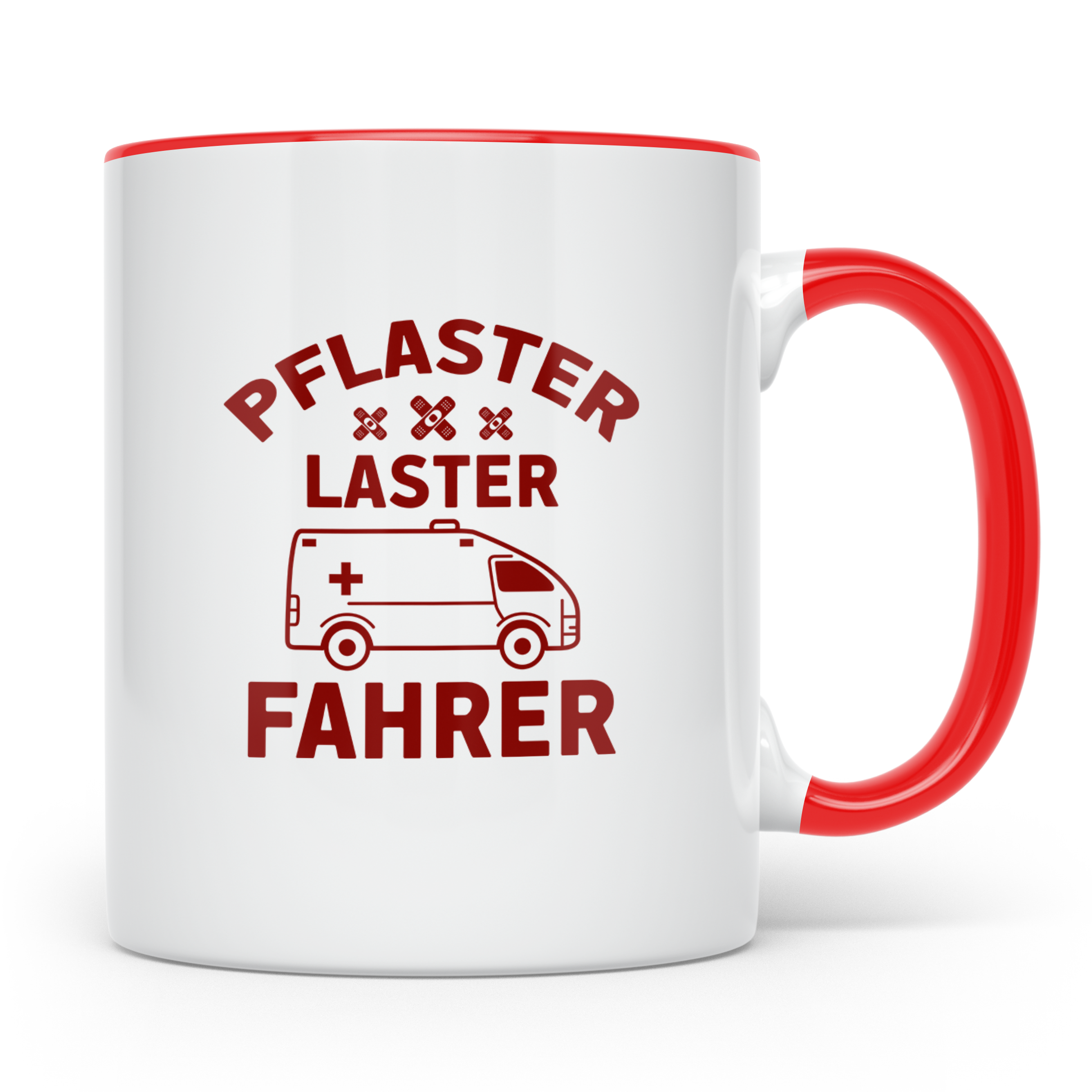 Pflaster Laster Fahrer Tasse für Rettungssanitäter & Notfall – Rot [farbe:rot]