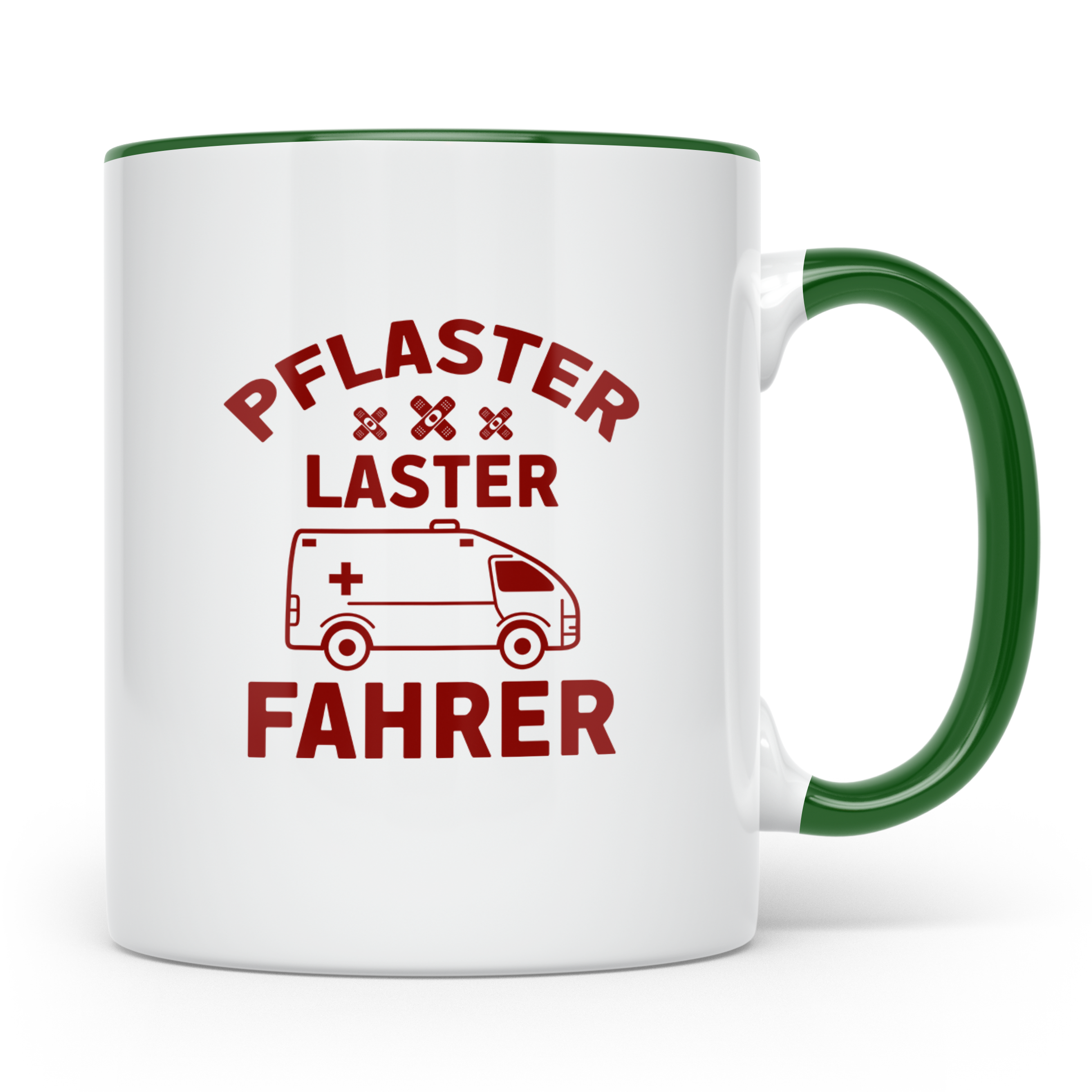 Pflaster Laster Fahrer Tasse für Rettungssanitäter & Notfall – Grün [farbe:grün]