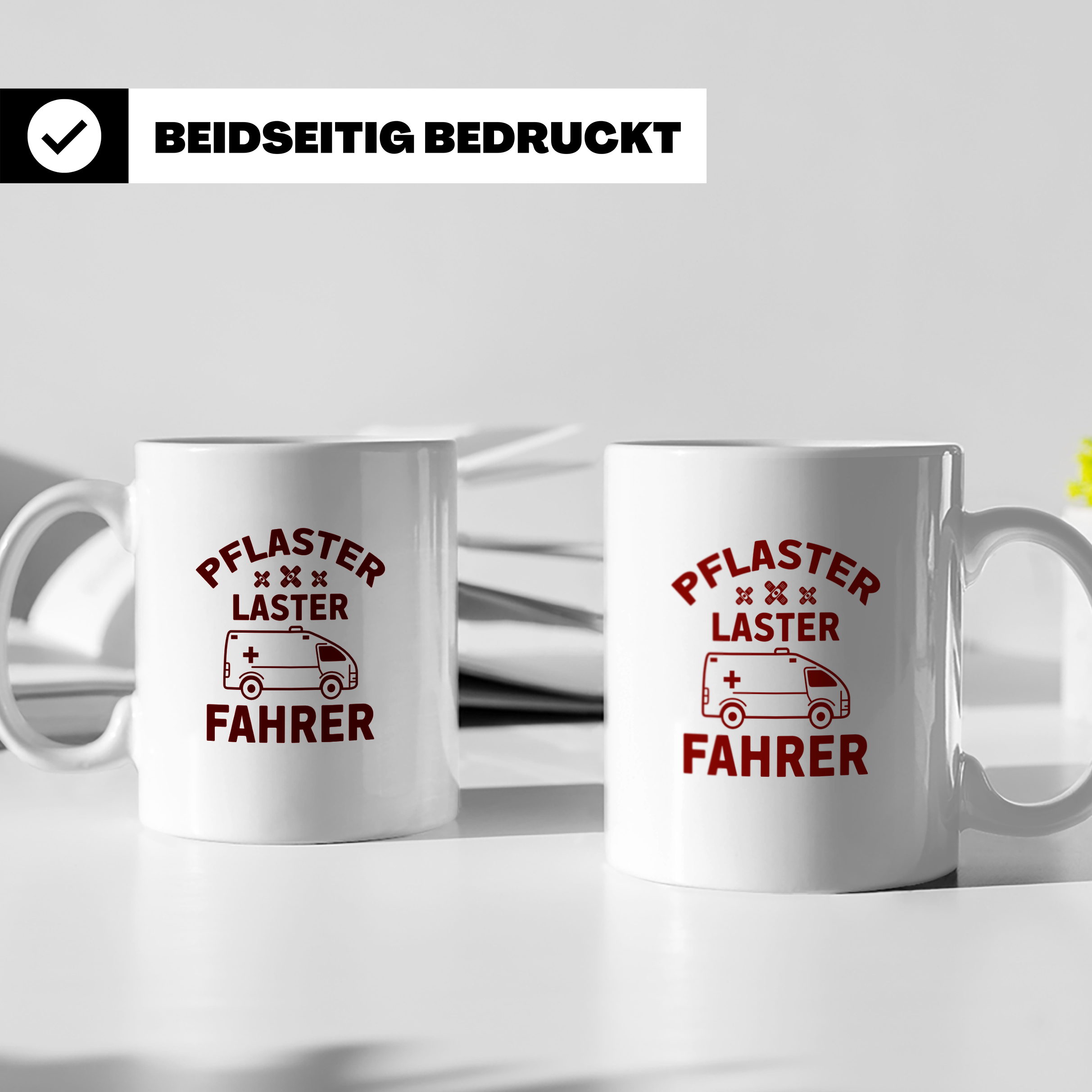 Pflaster Laster Fahrer Tasse für Rettungssanitäter & Notfall – Weiß [farbe:weiß]