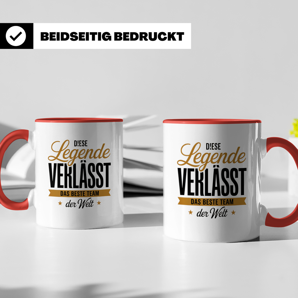 Legende verlässt das beste Team Tasse - Abschiedsgeschenk Kollegen Jobwechsel, Mitarbeiter Ruhestand, Geschenkidee für Teammitglieder