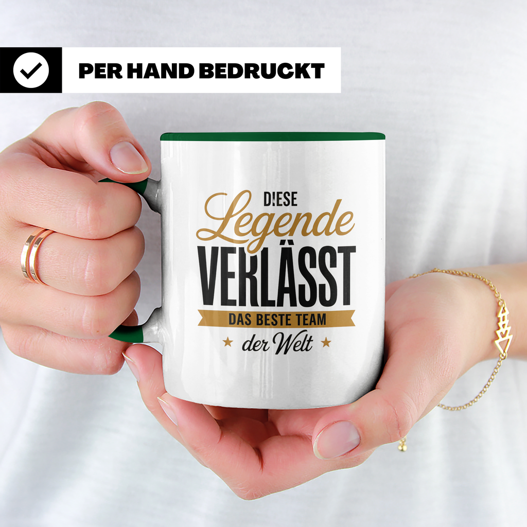 Legende verlässt das beste Team Tasse - Abschiedsgeschenk Kollegen Jobwechsel, Mitarbeiter Ruhestand, Geschenkidee für Teammitglieder