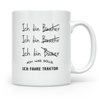 Bauer Tasse Lustig, Ich fahre Traktor Becher, Landwirt Gesch – Weiß [farbe:weiß]