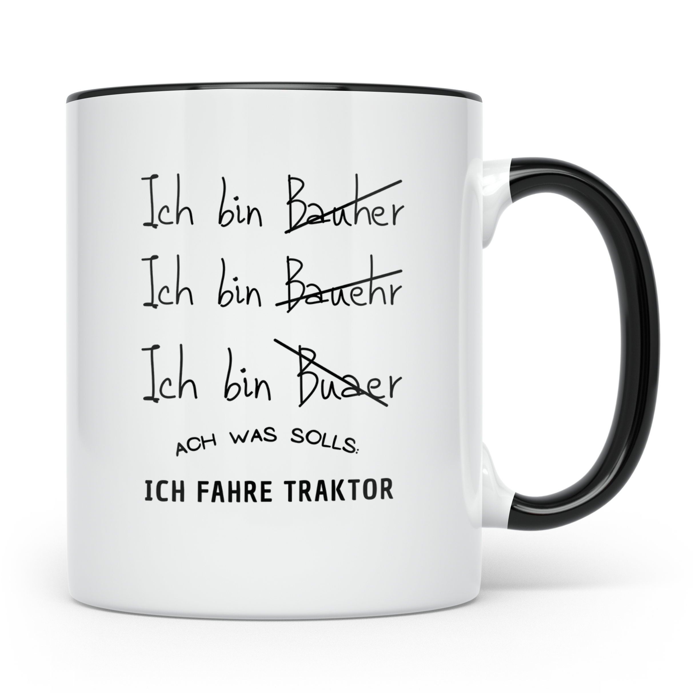 Bauer Tasse Lustig, Ich fahre Traktor Becher, Landwirt Gesch – Schwarz [farbe:schwarz]