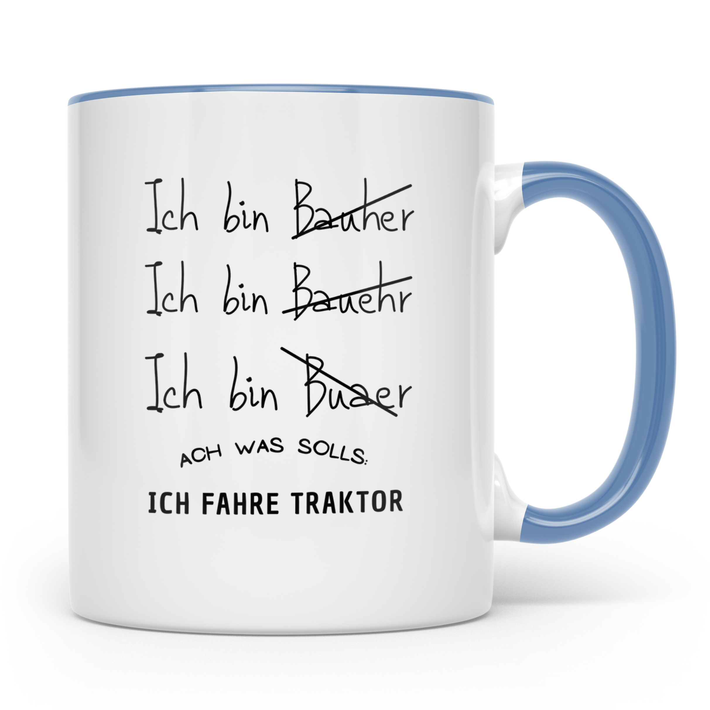 Bauer Tasse Lustig, Ich fahre Traktor Becher, Landwirt Gesch – Blau [farbe:blau]