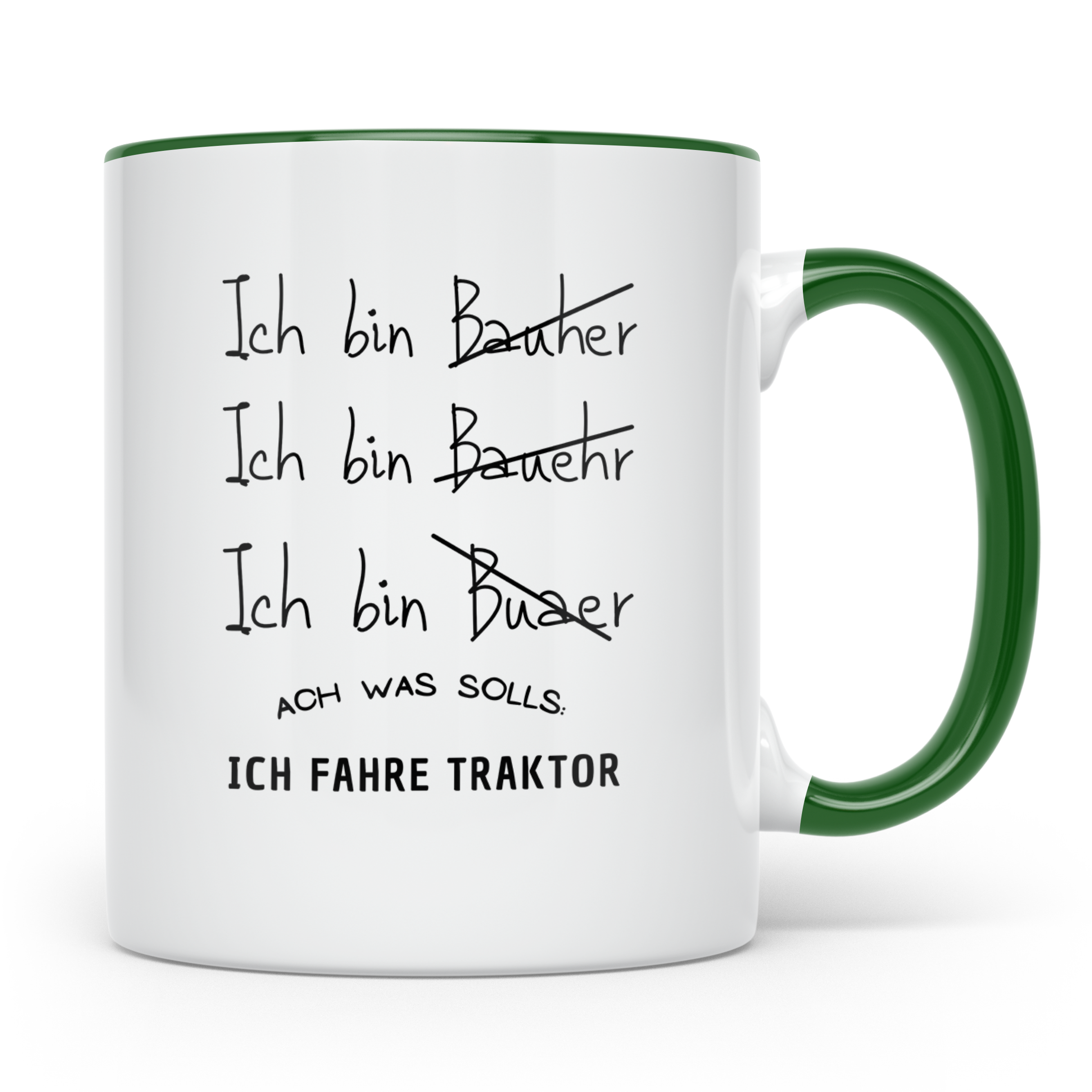 Bauer Tasse Lustig, Ich fahre Traktor Becher, Landwirt Gesch – Grün [farbe:grün]