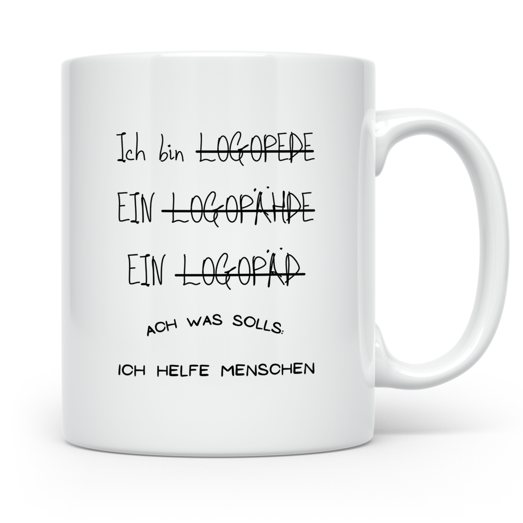 Logopäde Tasse Lustig, Ich helfe Menschen Becher, Logopädie  – Weiß [farbe:weiß]