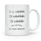Logopäde Tasse Lustig, Ich helfe Menschen Becher, Logopädie  – Weiß [farbe:weiß]