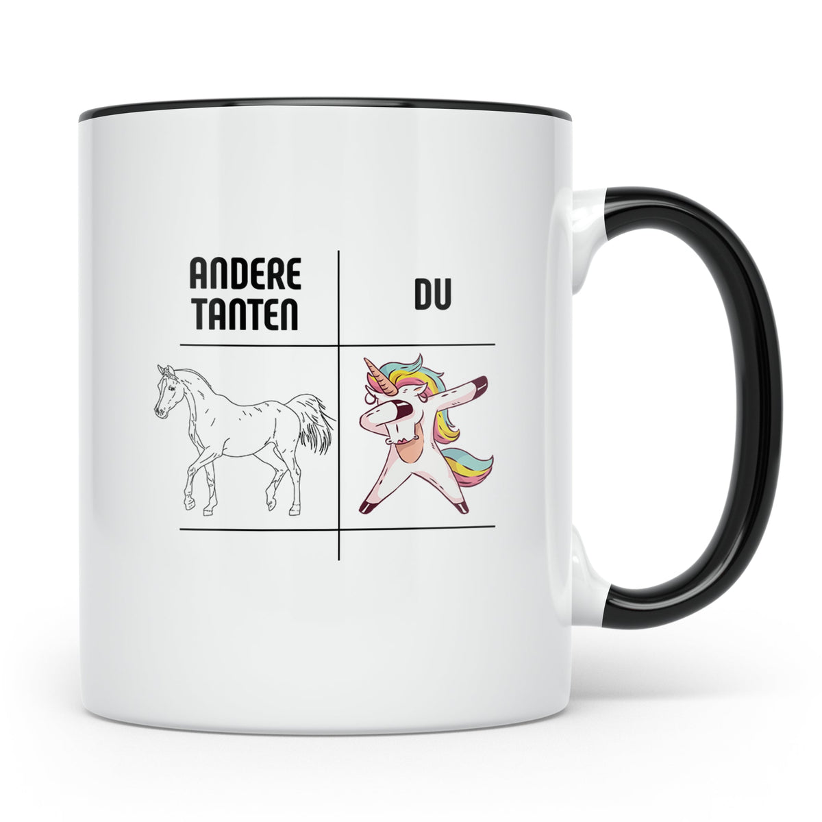 Tante Geschenk Tasse Spruch Andere Tanten Du Einhorn Lustig, – Schwarz [farbe:schwarz]