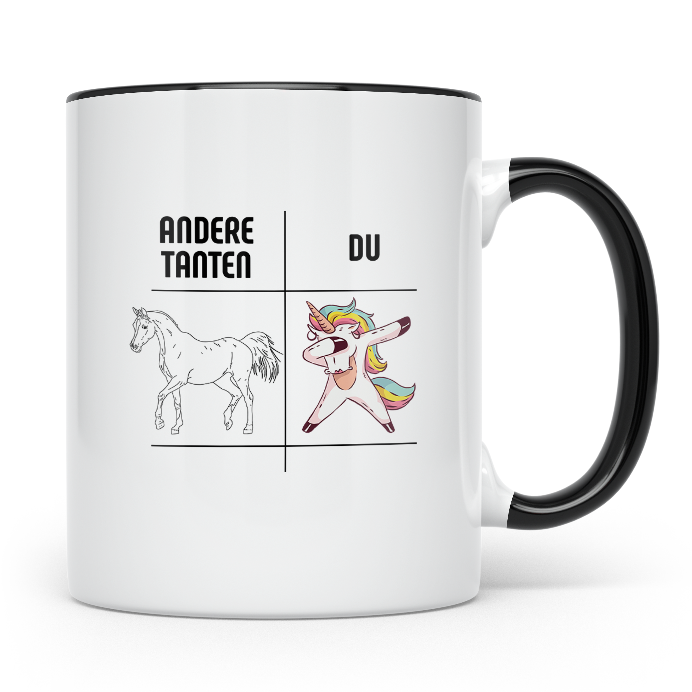 Tante Geschenk Tasse Spruch Andere Tanten Du Einhorn Lustig, – Schwarz [farbe:schwarz]