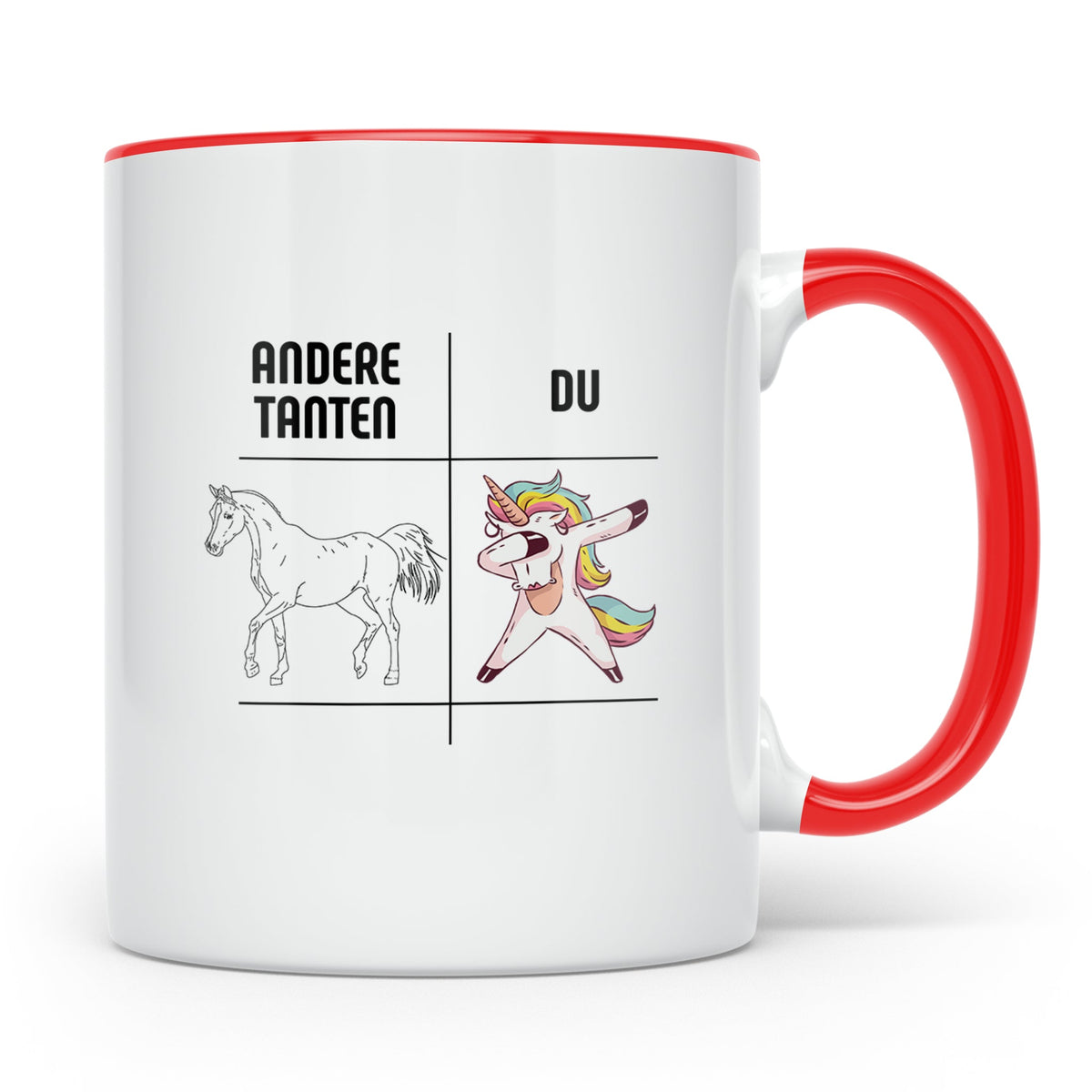 Tante Geschenk Tasse Spruch Andere Tanten Du Einhorn Lustig, – Rot [farbe:rot]