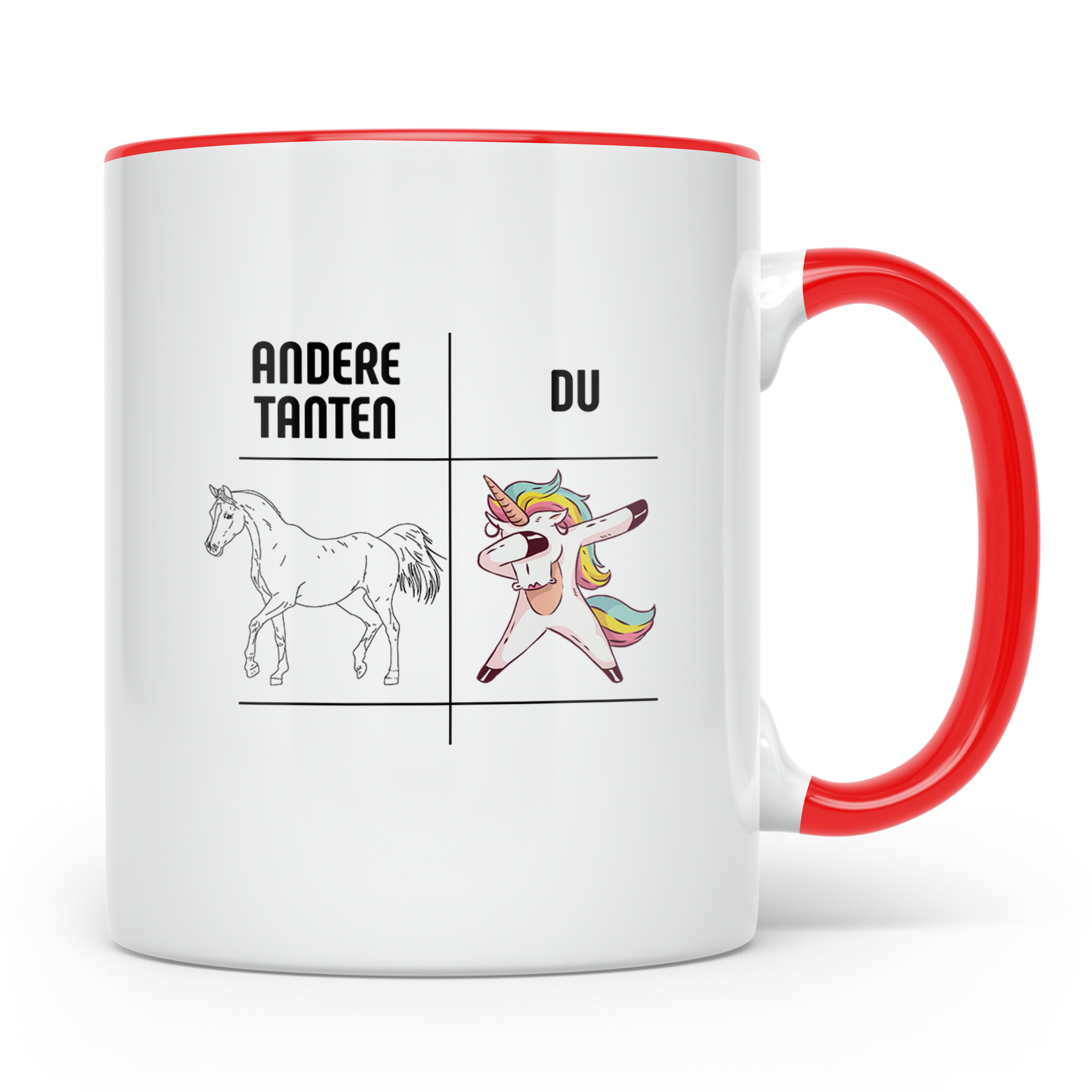 Tante Geschenk Tasse Spruch Andere Tanten Du Einhorn Lustig, – Rot [farbe:rot]