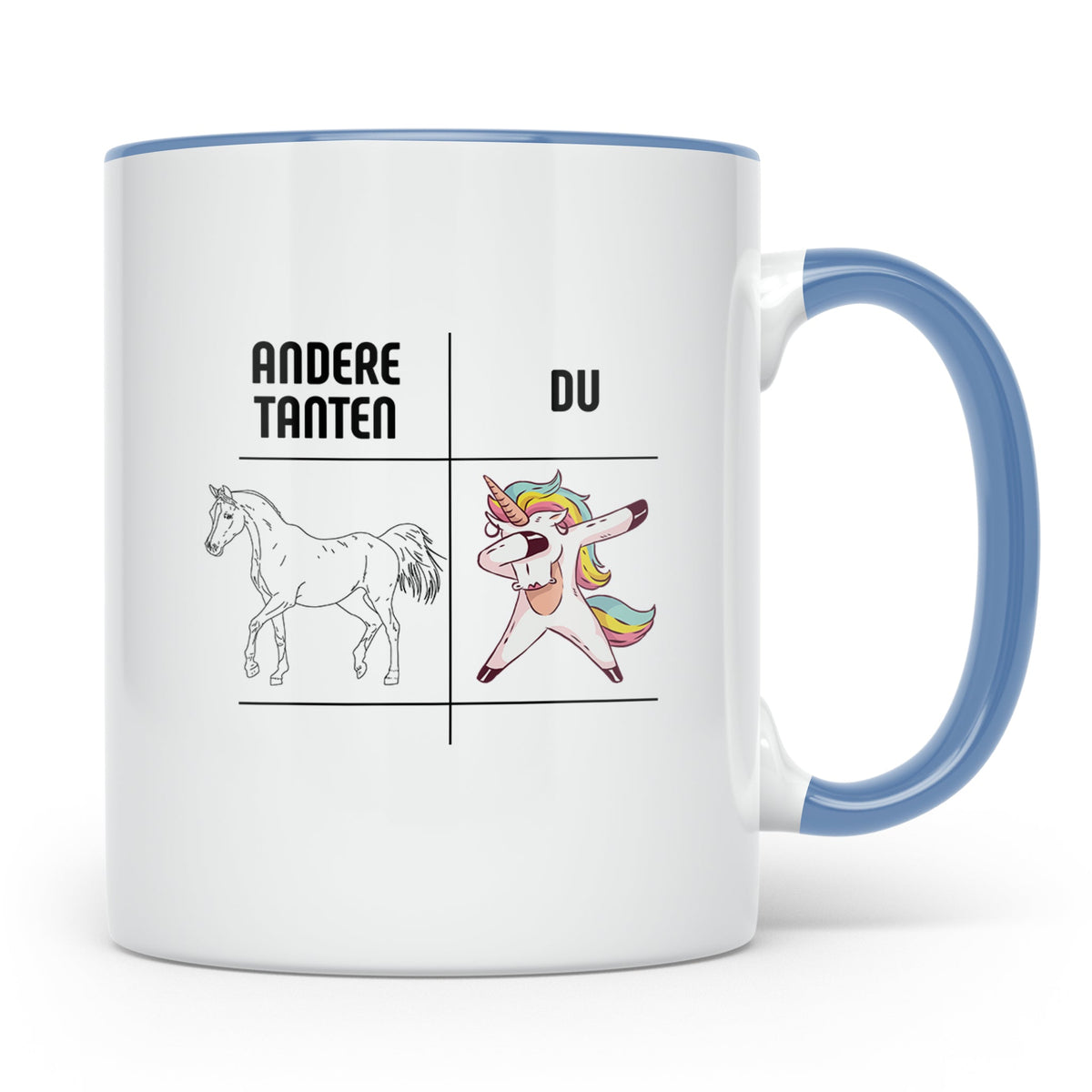 Tante Geschenk Tasse Spruch Andere Tanten Du Einhorn Lustig, – Blau [farbe:blau]