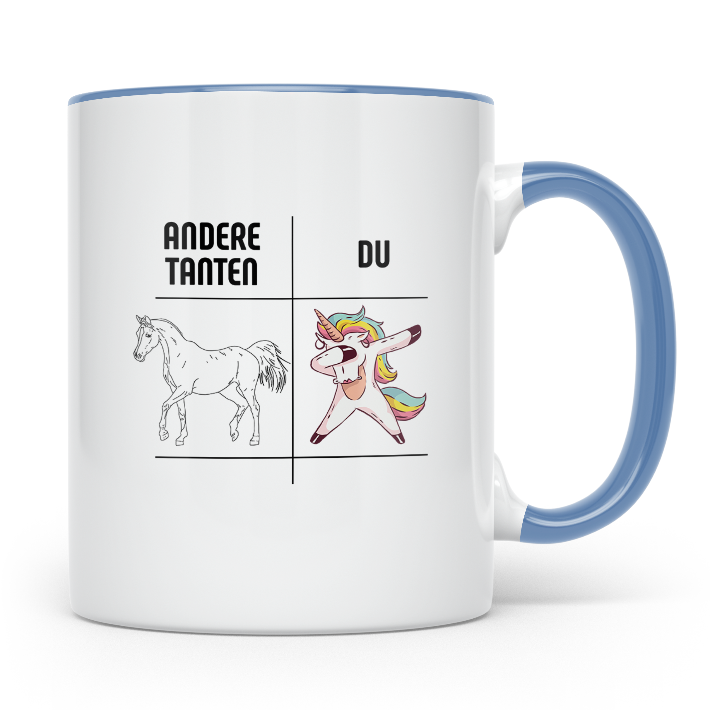 Tante Geschenk Tasse Spruch Andere Tanten Du Einhorn Lustig, – Blau [farbe:blau]