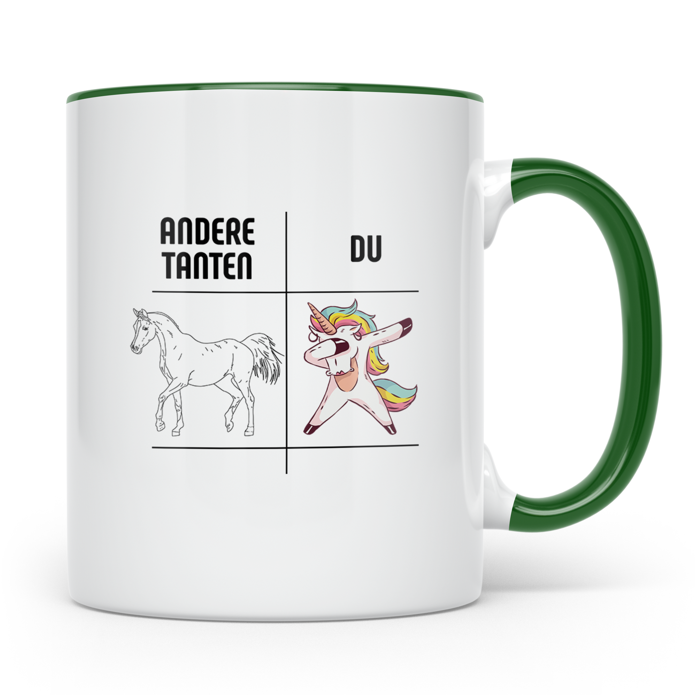 Tante Geschenk Tasse Spruch Andere Tanten Du Einhorn Lustig, – Grün [farbe:grün]