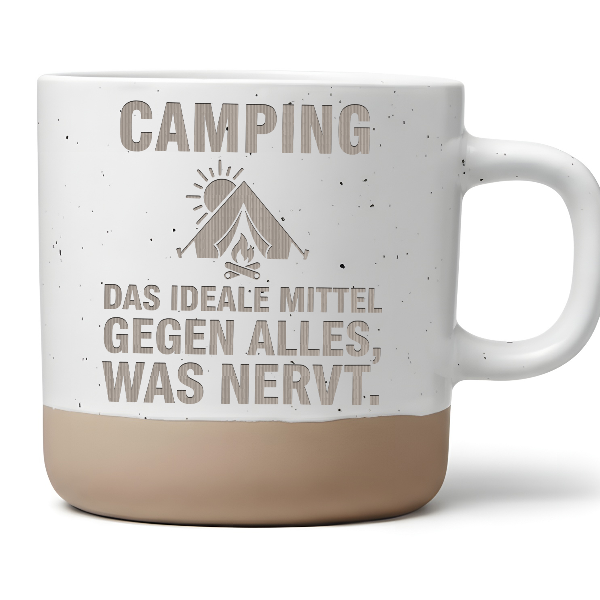 Camping Tasse mit Spruch Lustig Geschenk für Camper Outdoor Kaffeetass – Bild 1