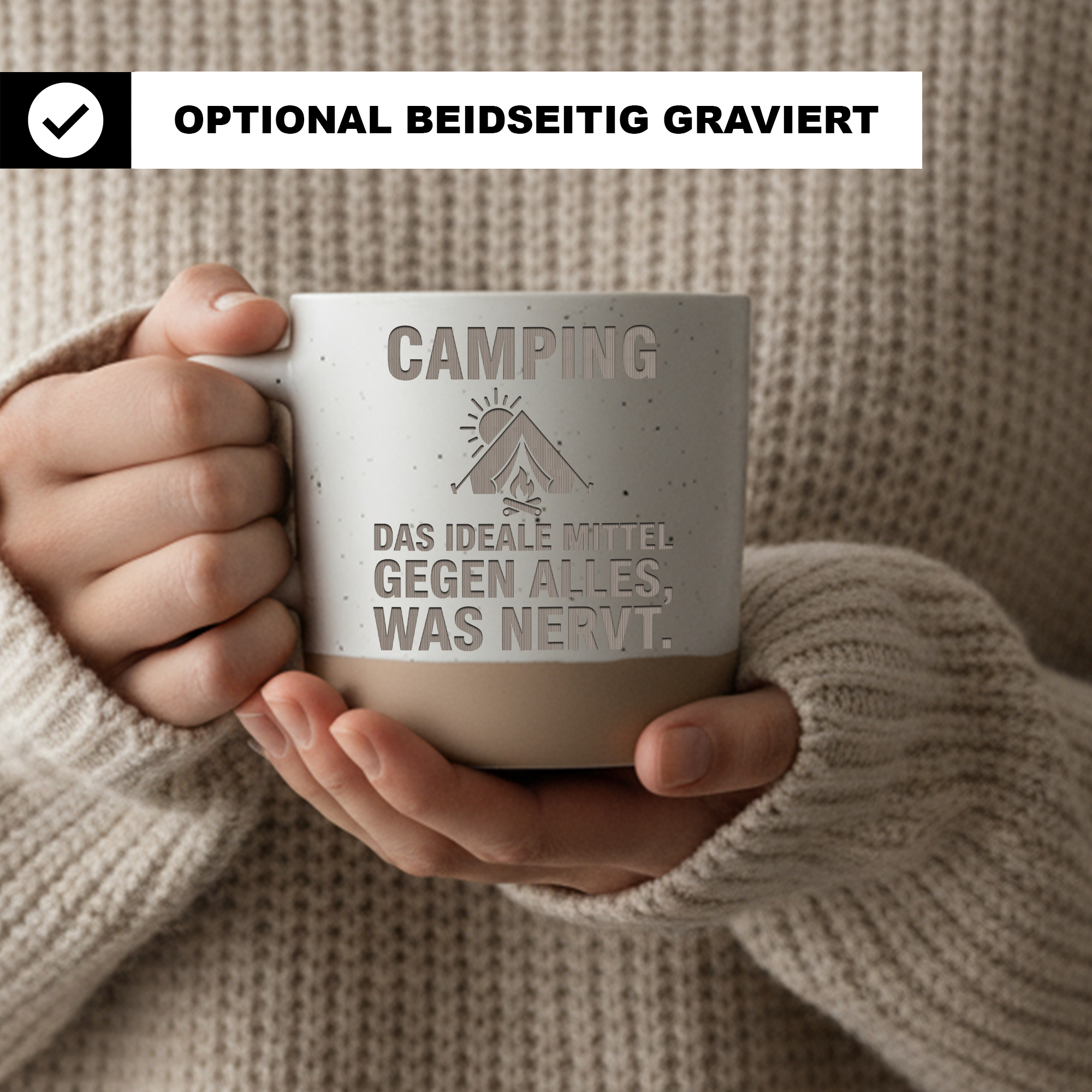 Camping Tasse mit Spruch Lustig Geschenk für Camper Outdoor Kaffeetass – Bild 2
